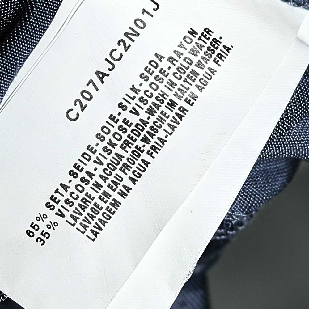 Giorgio Armani Blue Animal Printed Silk Jersey Cut-Out Back Detailed Dress L