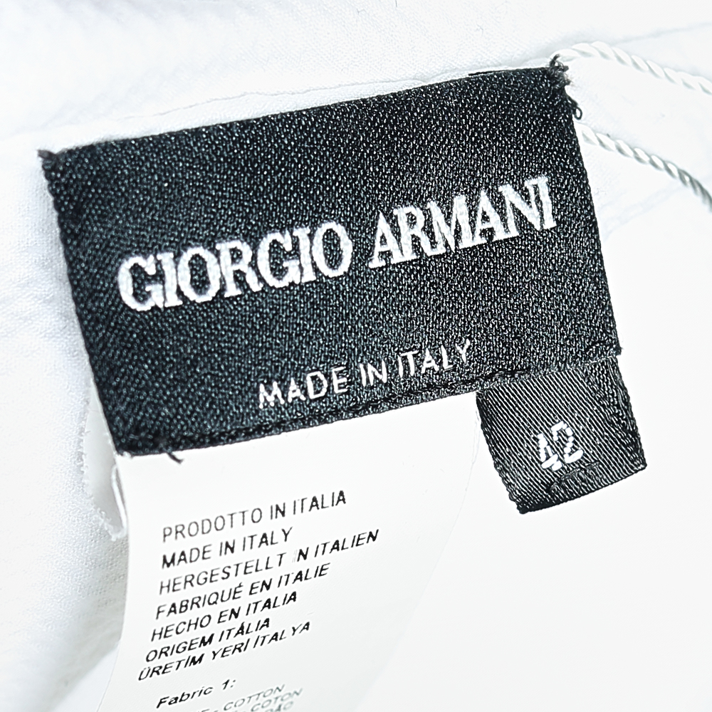 Giorgio Armani White Cotton Sleeveless Wrap Top M