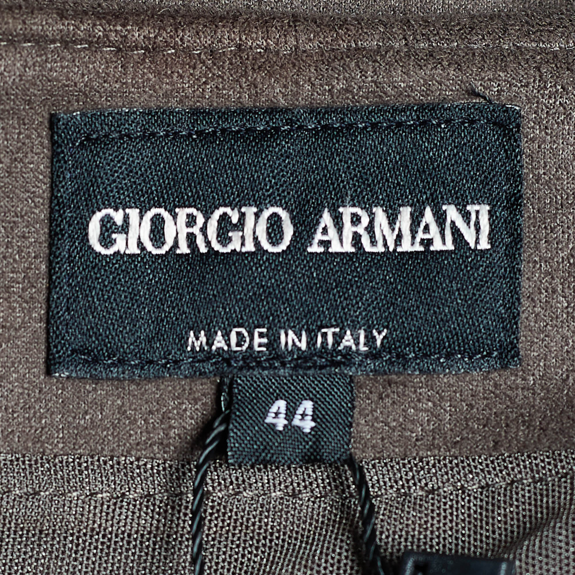Giorgio Armani Brown Coated Knit Straight Fit Trousers M