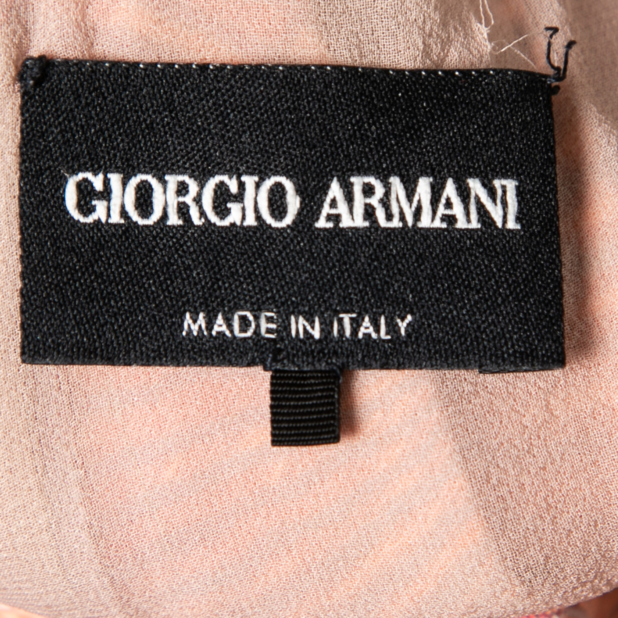 Giorgio Armani Pink Floral Jacquard Pleated Detail Shift Dress S