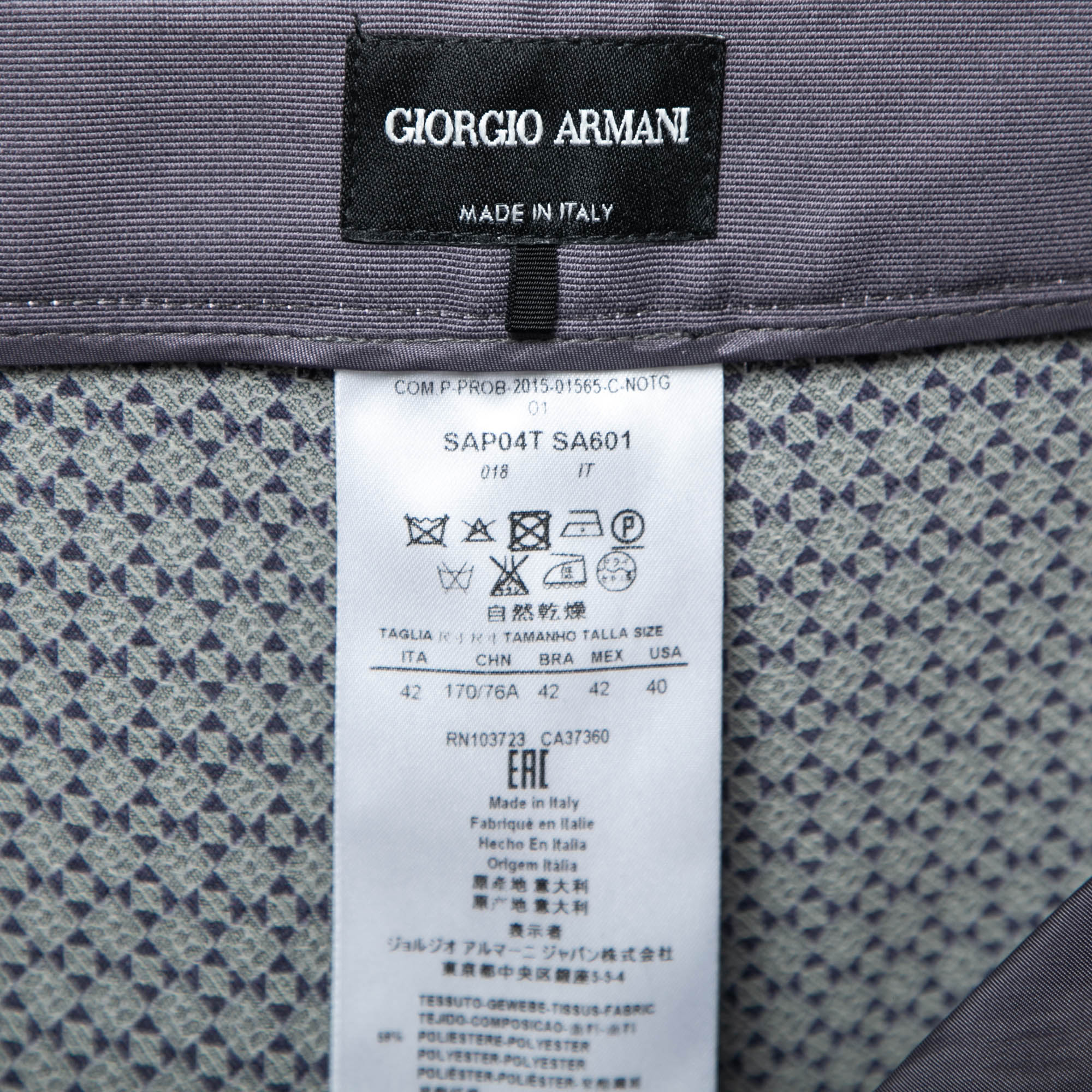 Giorgio Armani Purple & Grey Patterned Knit Pants M