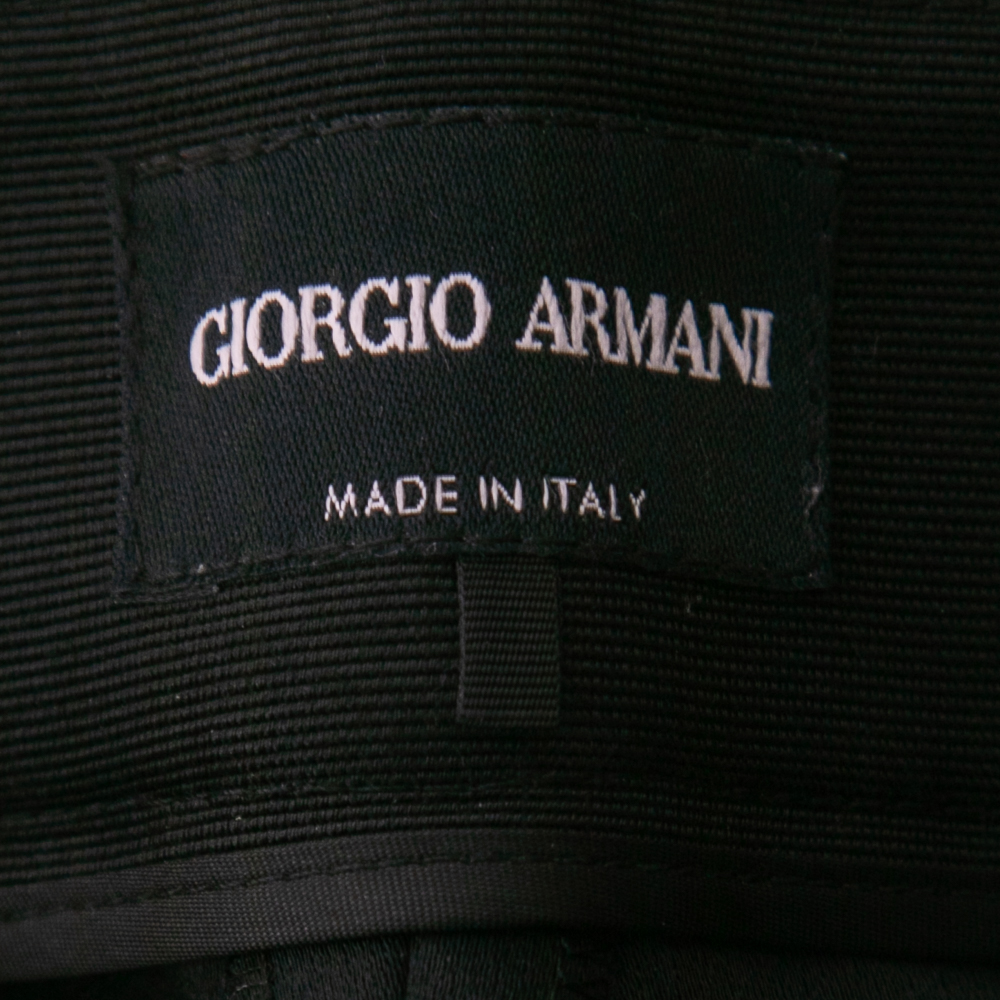Giorgio Armani Black Satin Side Stripe Detail Trousers S