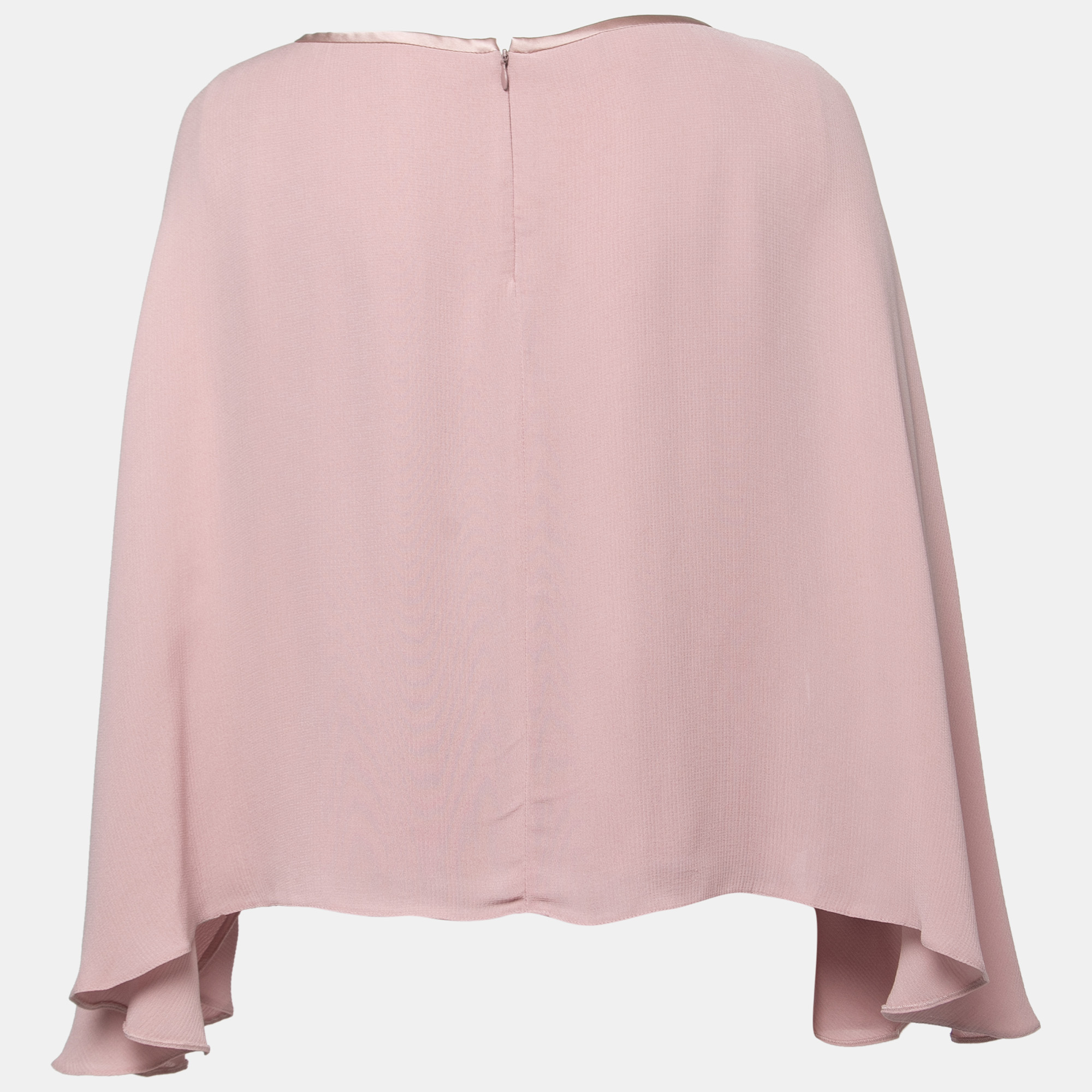 

Giorgio Armani Blush Pink Crepe Cape Sleeve Top