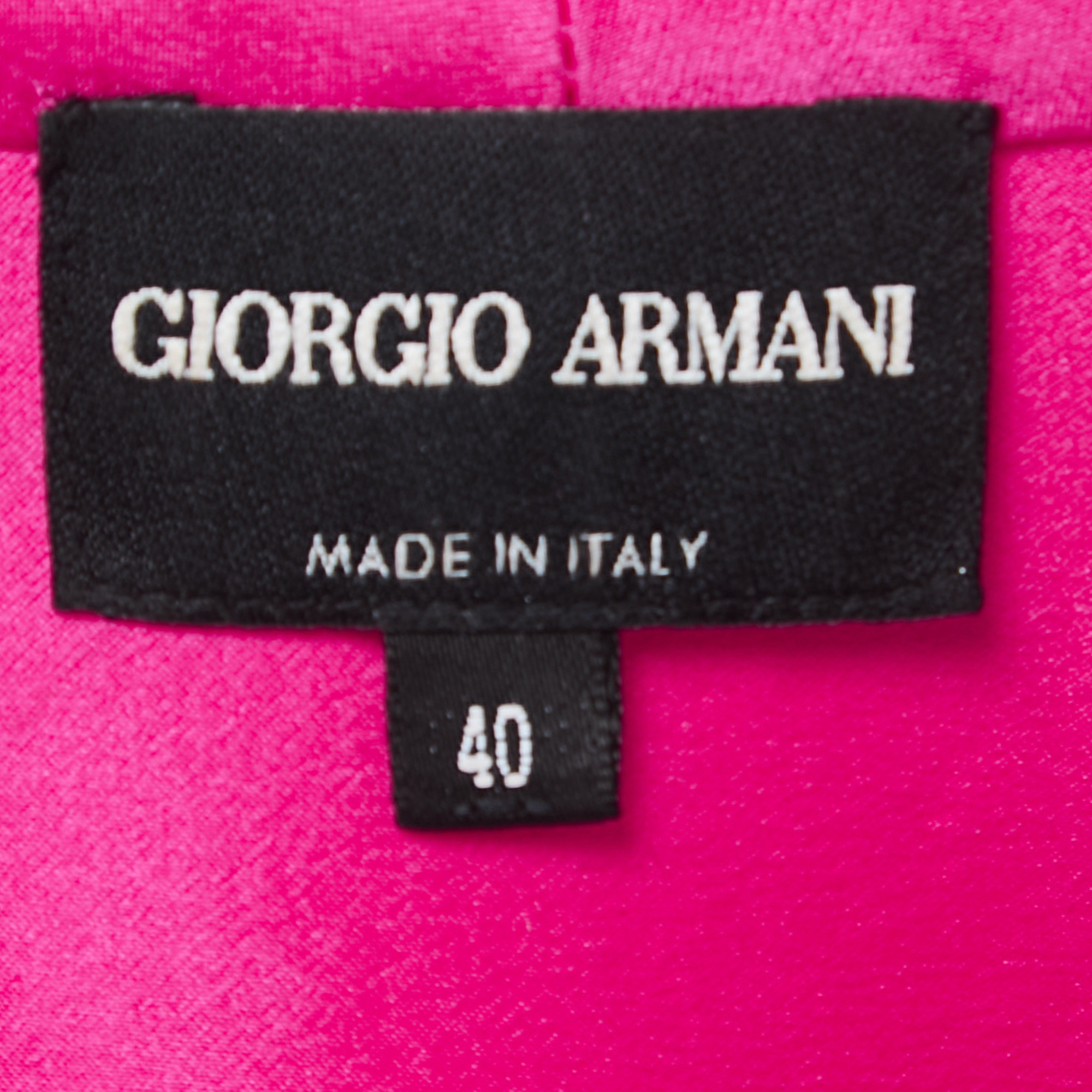 Giorgio Armani Pink Silk Tie Detailed Button Front Shirt Blouse S