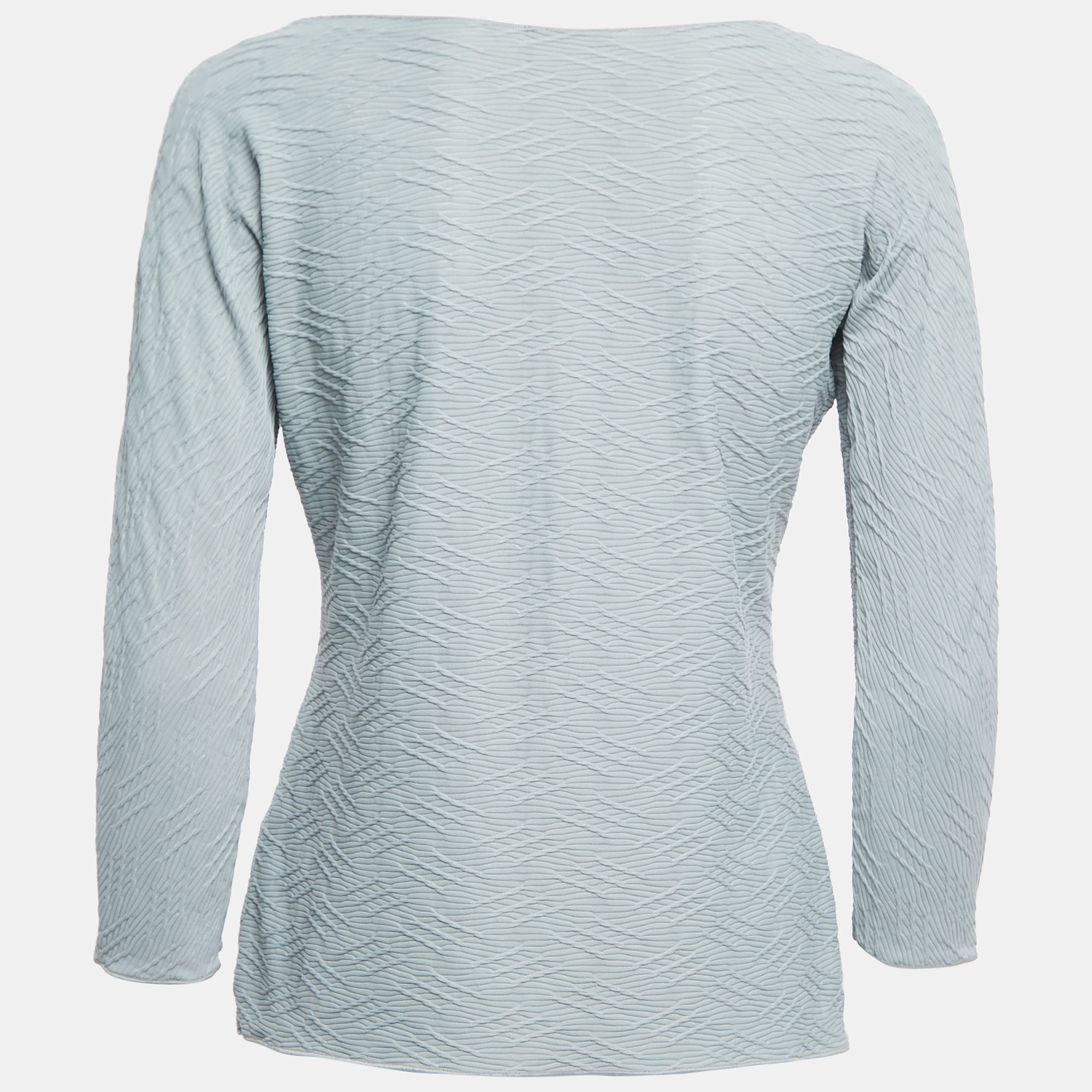 

Giorgio Armani Grey Textured Knit Long Sleeve Top