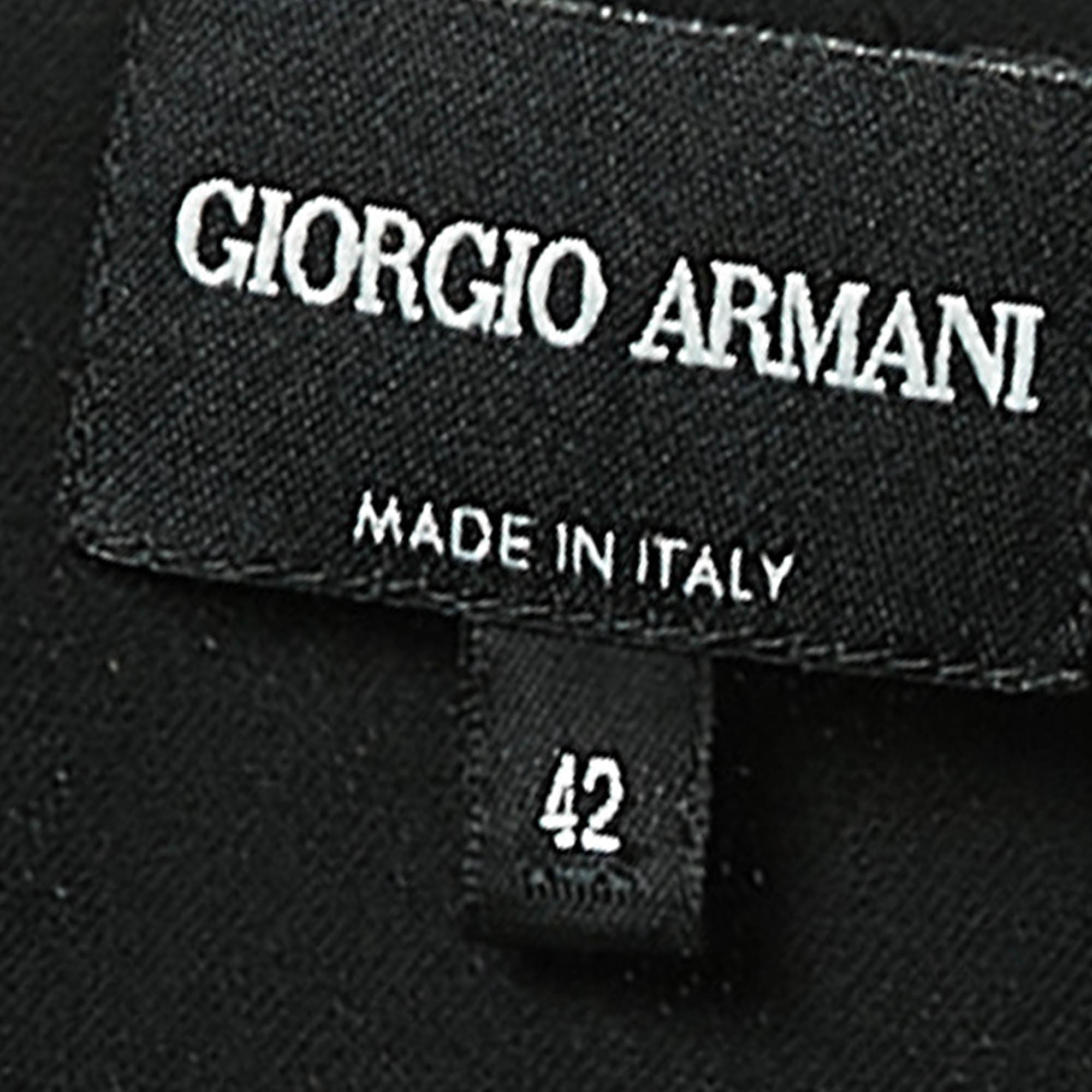 Giorgio Armani Black Silk Sleeveless Cowl Neck Top M