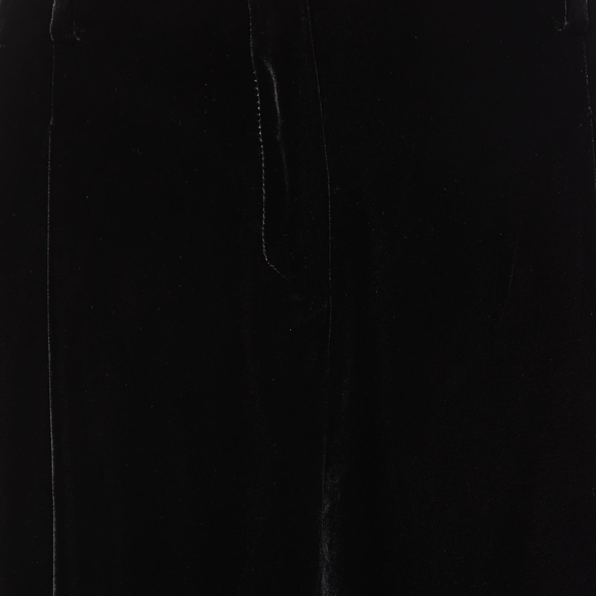 Giorgio Armani Black Velvet Straight Leg Pants M
