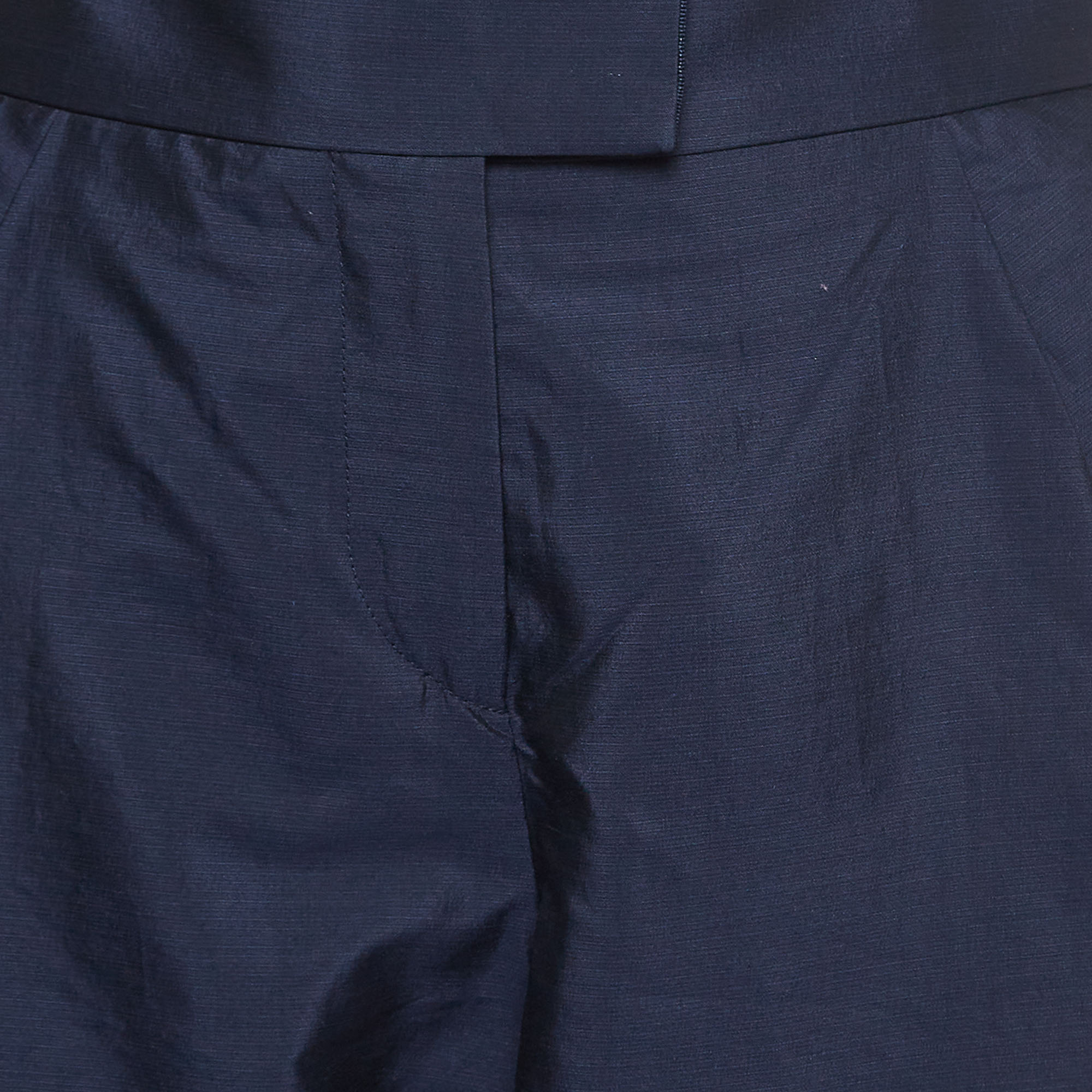 Giorgio Armani Navy Blue Silk Blend Trousers L