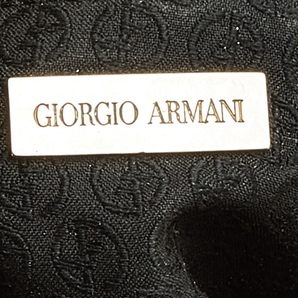 Giorgio Armani Black Signature Canvas And Leather Shoulder Bag