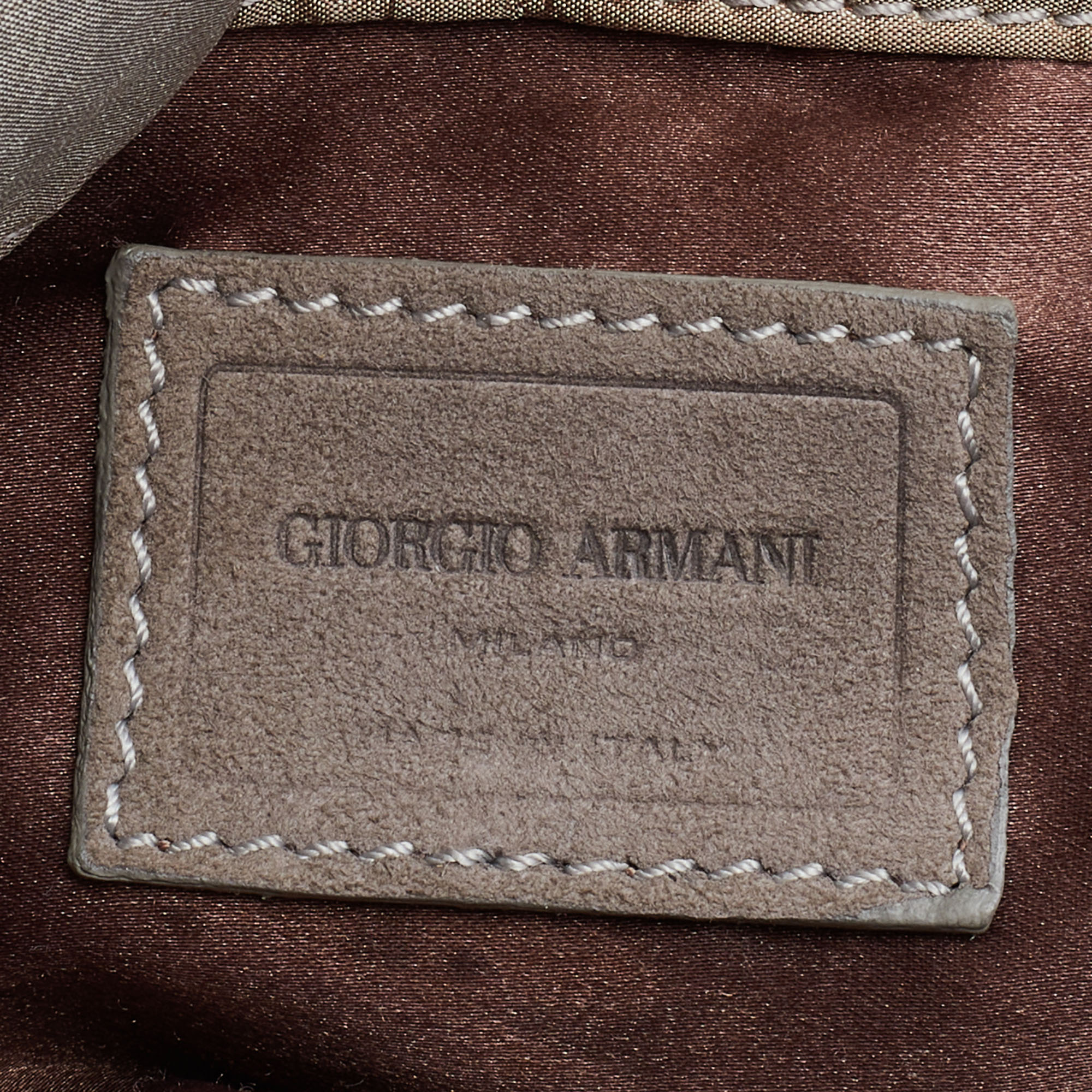 Giorgio Armani Old Rose Satin Flower Applique Chain Shoulder Bag