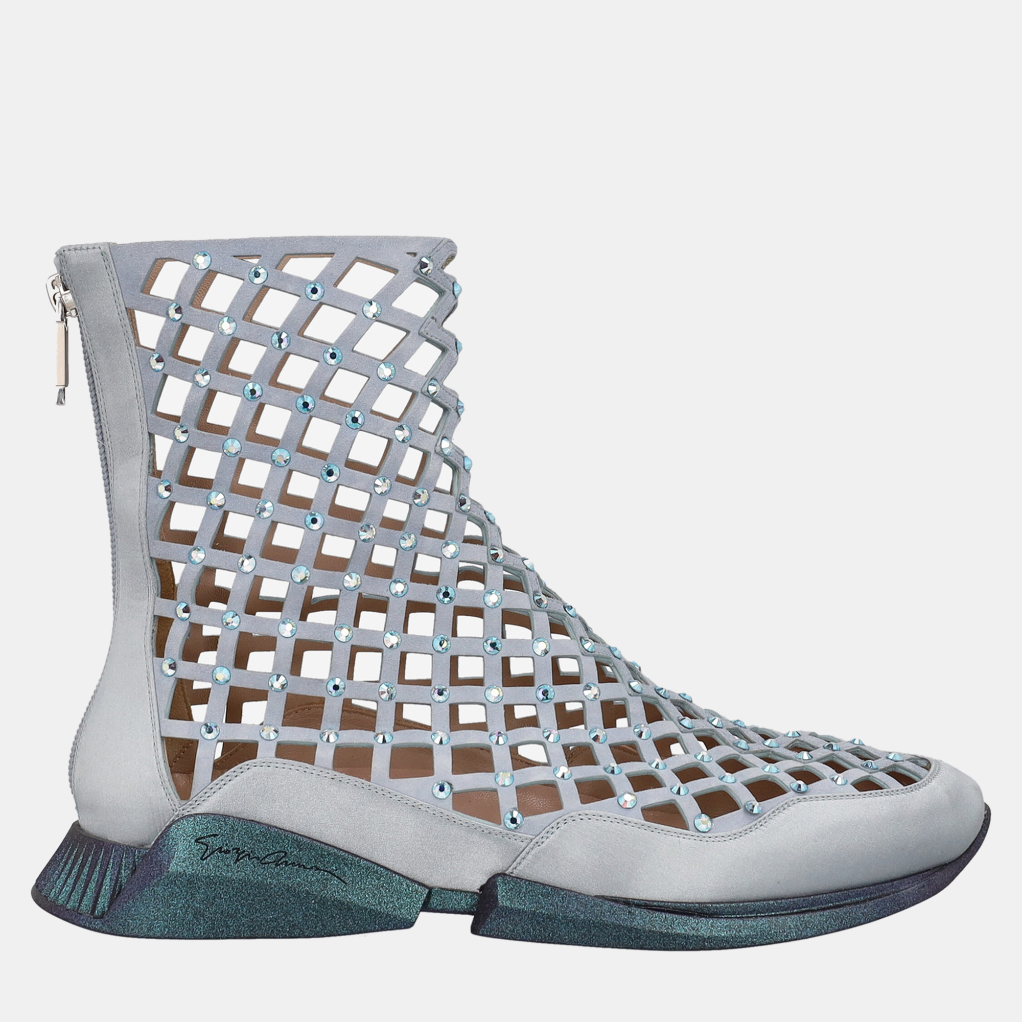 Giorgio Armani  Women's Leather Ankle Boots - Blue - EU 37
