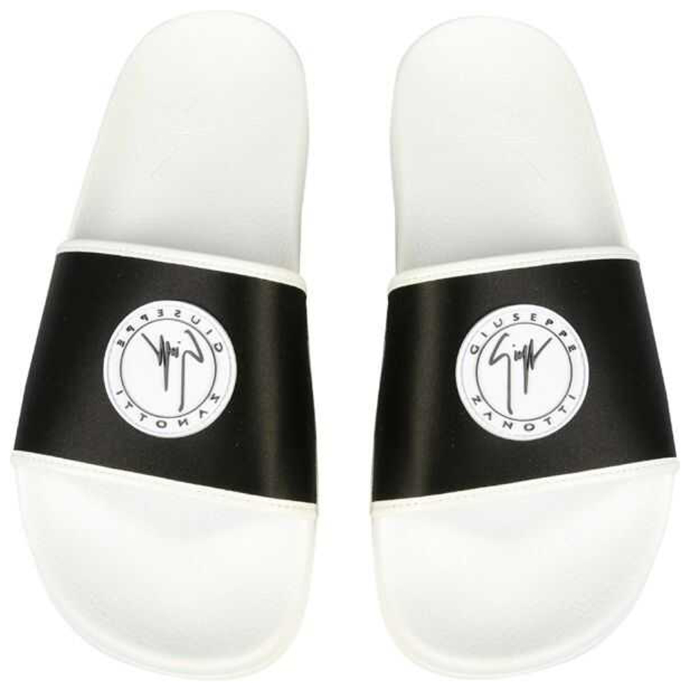 

Giuseppe Zanotti Black/White Brett Slider Sandals Size IT