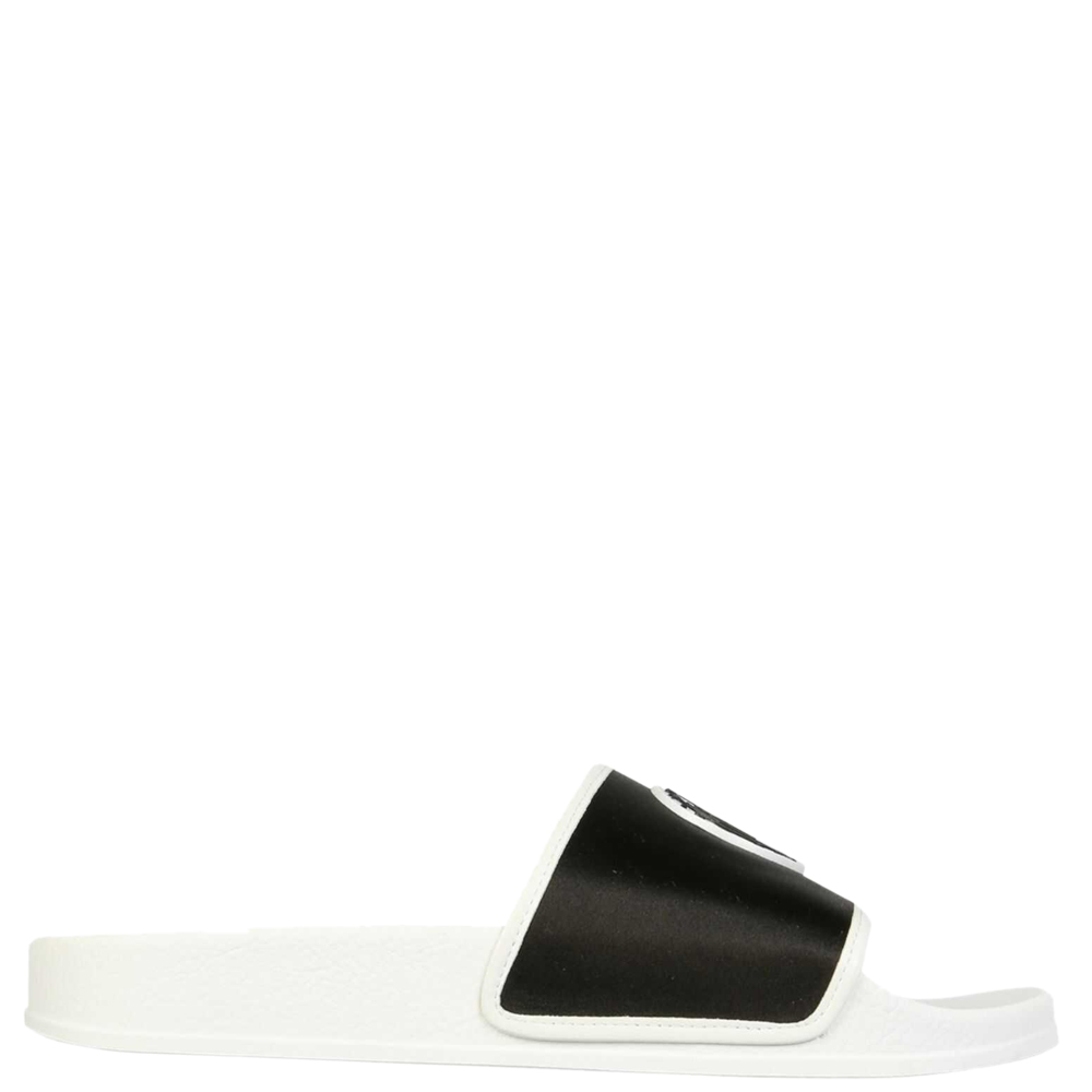Giuseppe Zanotti Black/White Rubber Slide Sandals Size IT 36