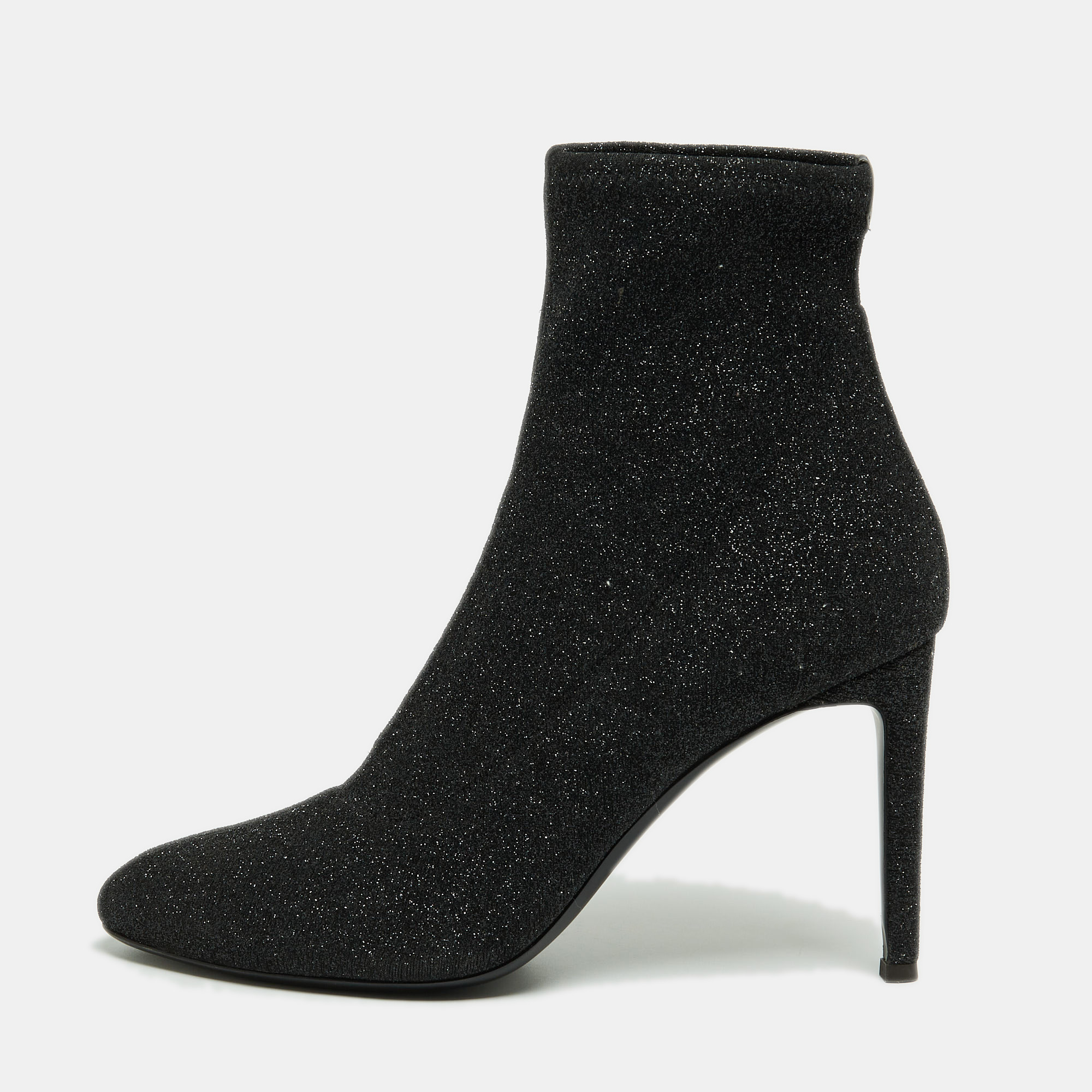 Giuseppe zanotti black glitter fabric ankle boots size 41
