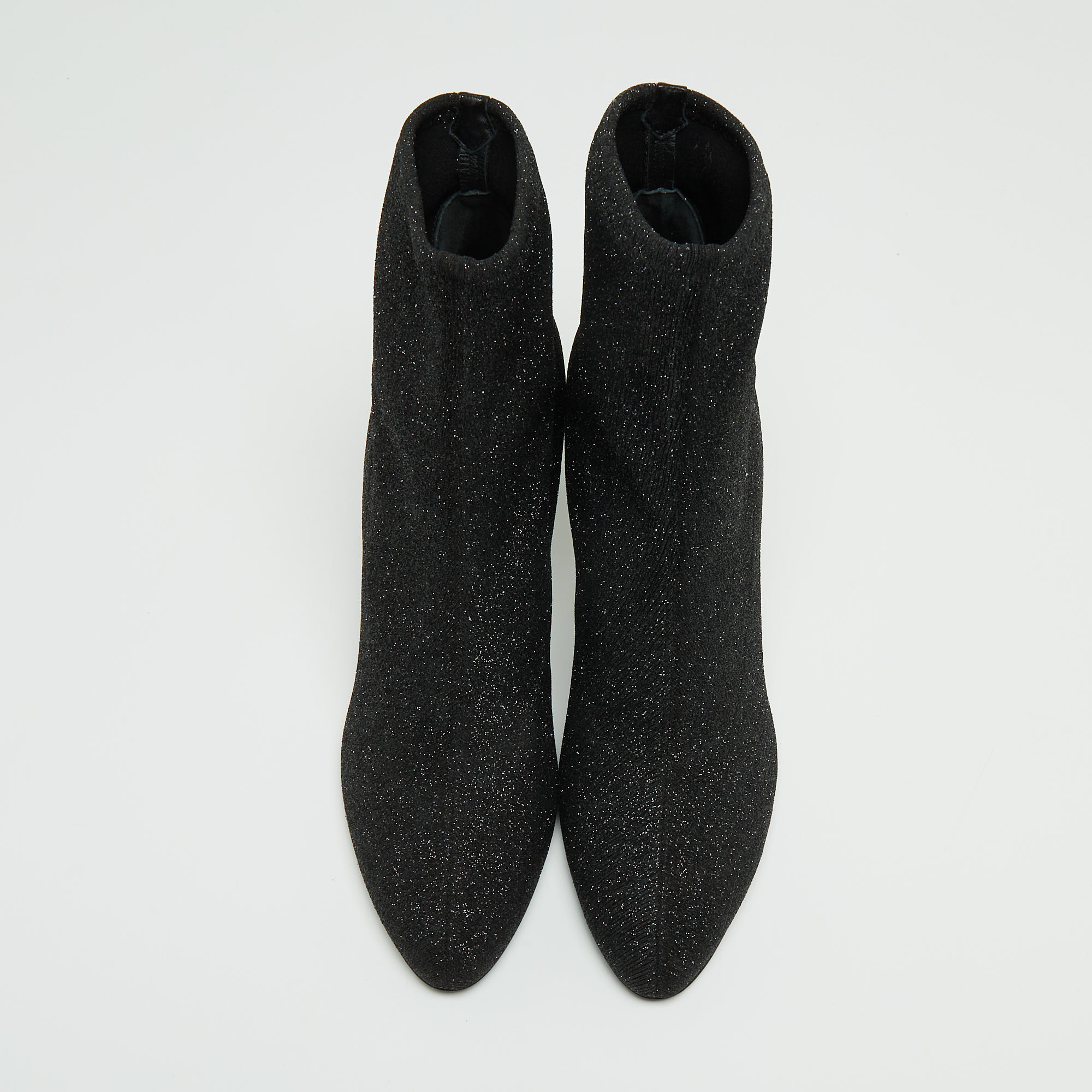 Giuseppe Zanotti Black Glitter Fabric Ankle Boots Size 41