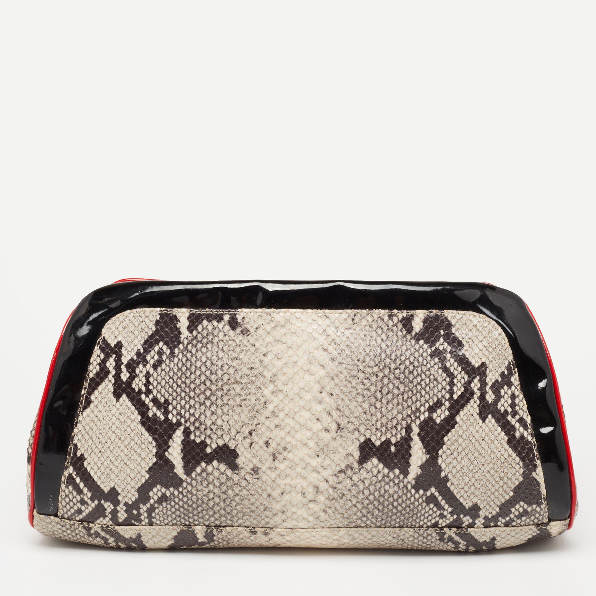 Giuseppe Zanotti Multicolour Python Embossed And Patent Leather Clutch