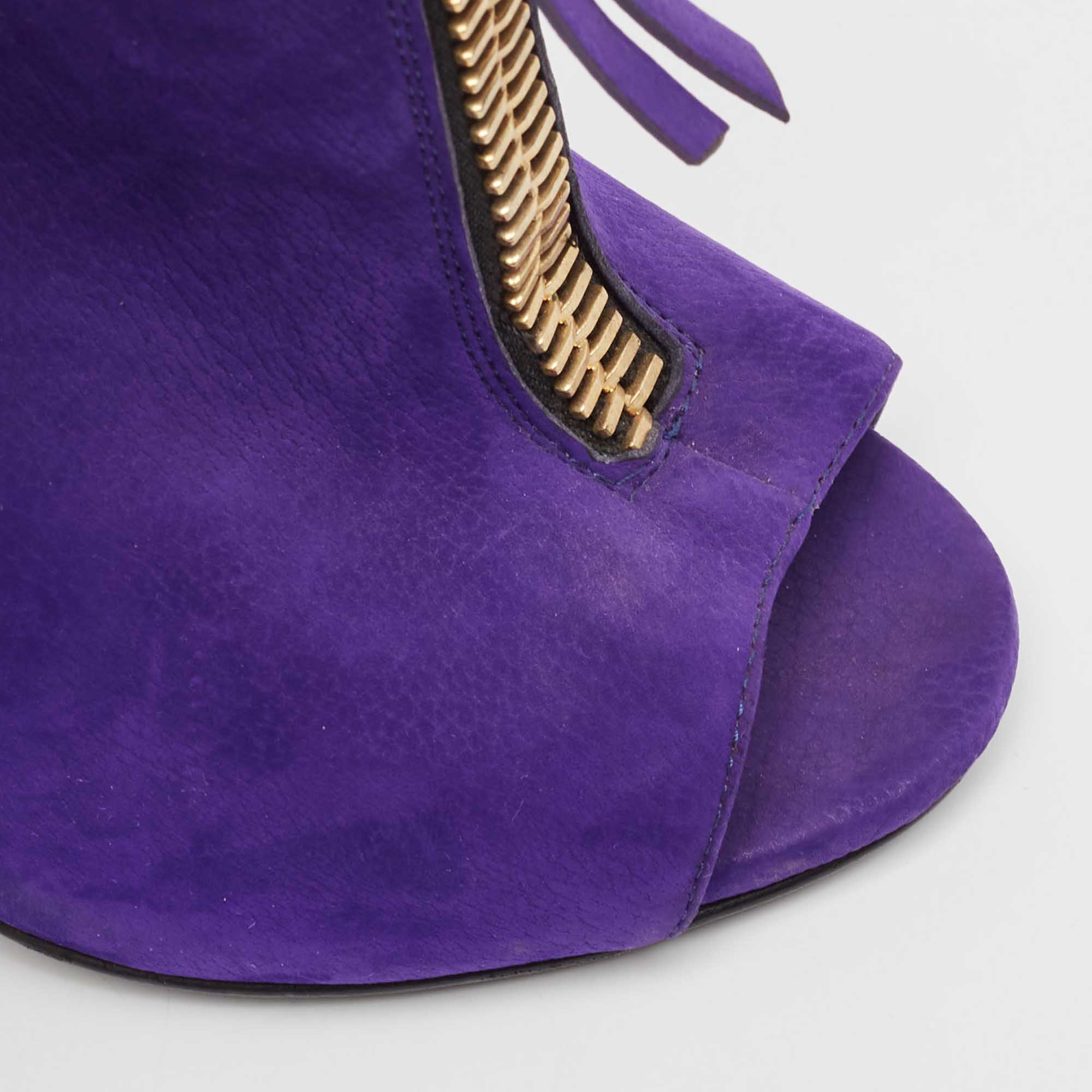 Giuseppe Zanotti Purple Suede Ankle Boots Size 36