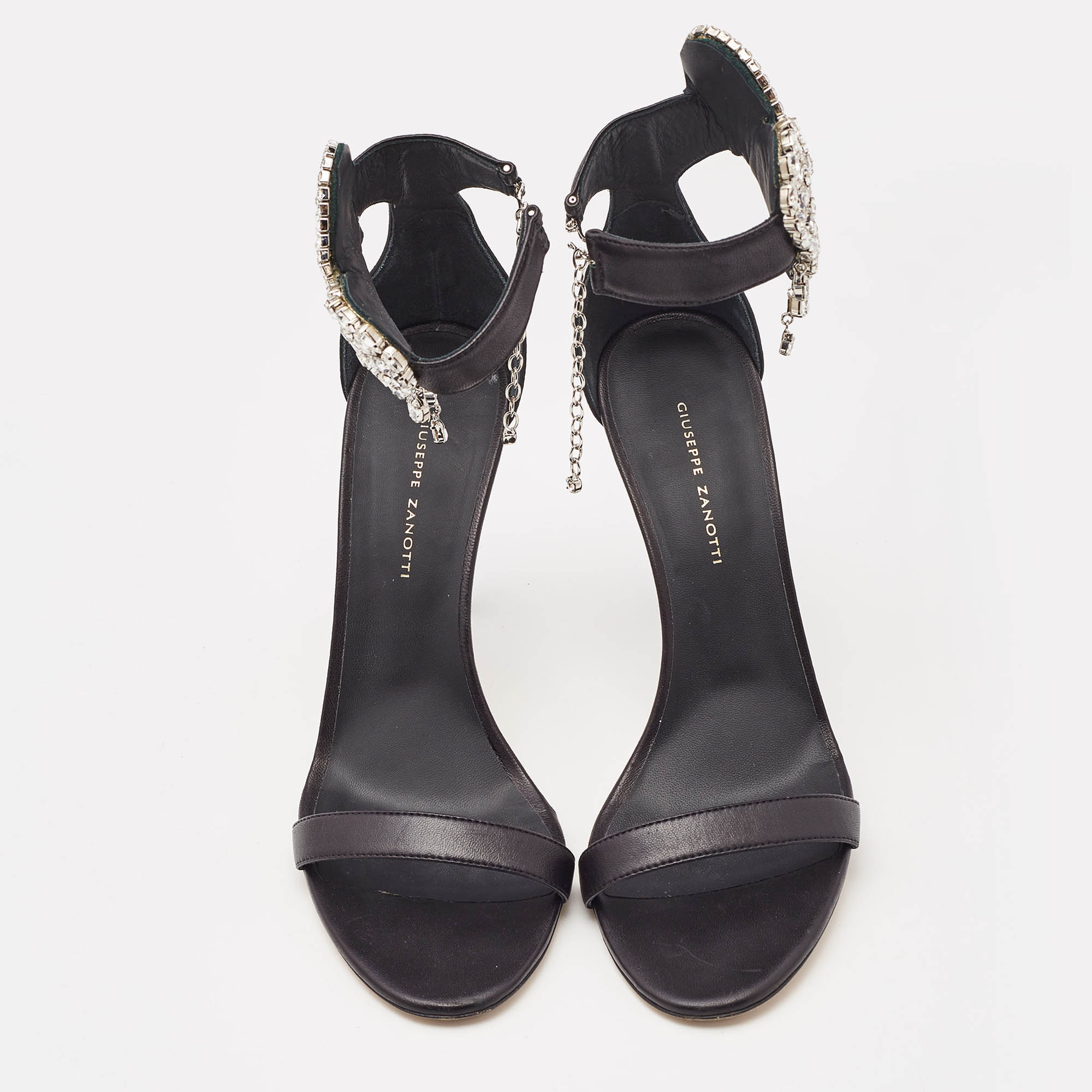 Giuseppe Zanotti Black Amour Ankle Strap Sandals Size 40