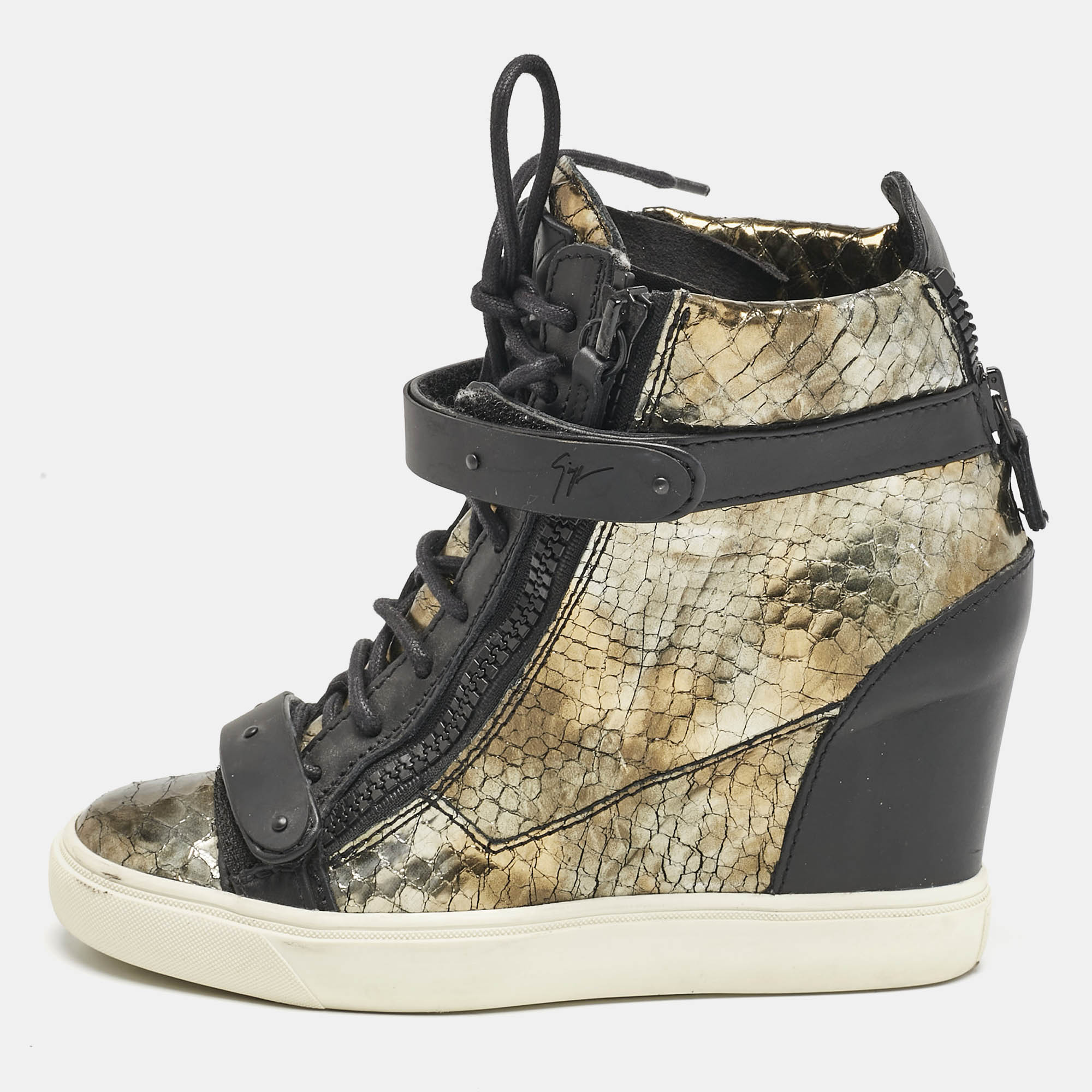 Giuseppe Zanotti Metallic Python Embossed Leather Wedge Sneakers Size
Giuseppe Zanotti Metallic Python Embossed Leather Wedge Sneakers Size