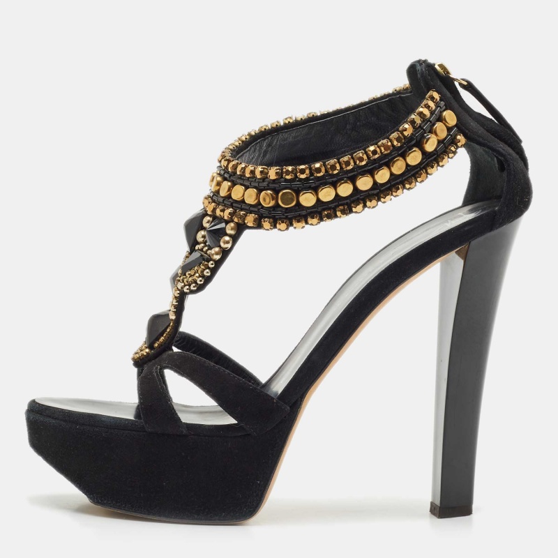 Giuseppe Zanotti Black Suede Embellished Platform Sandals Size
Giuseppe Zanotti Black Suede Embellished Platform Sandals Size