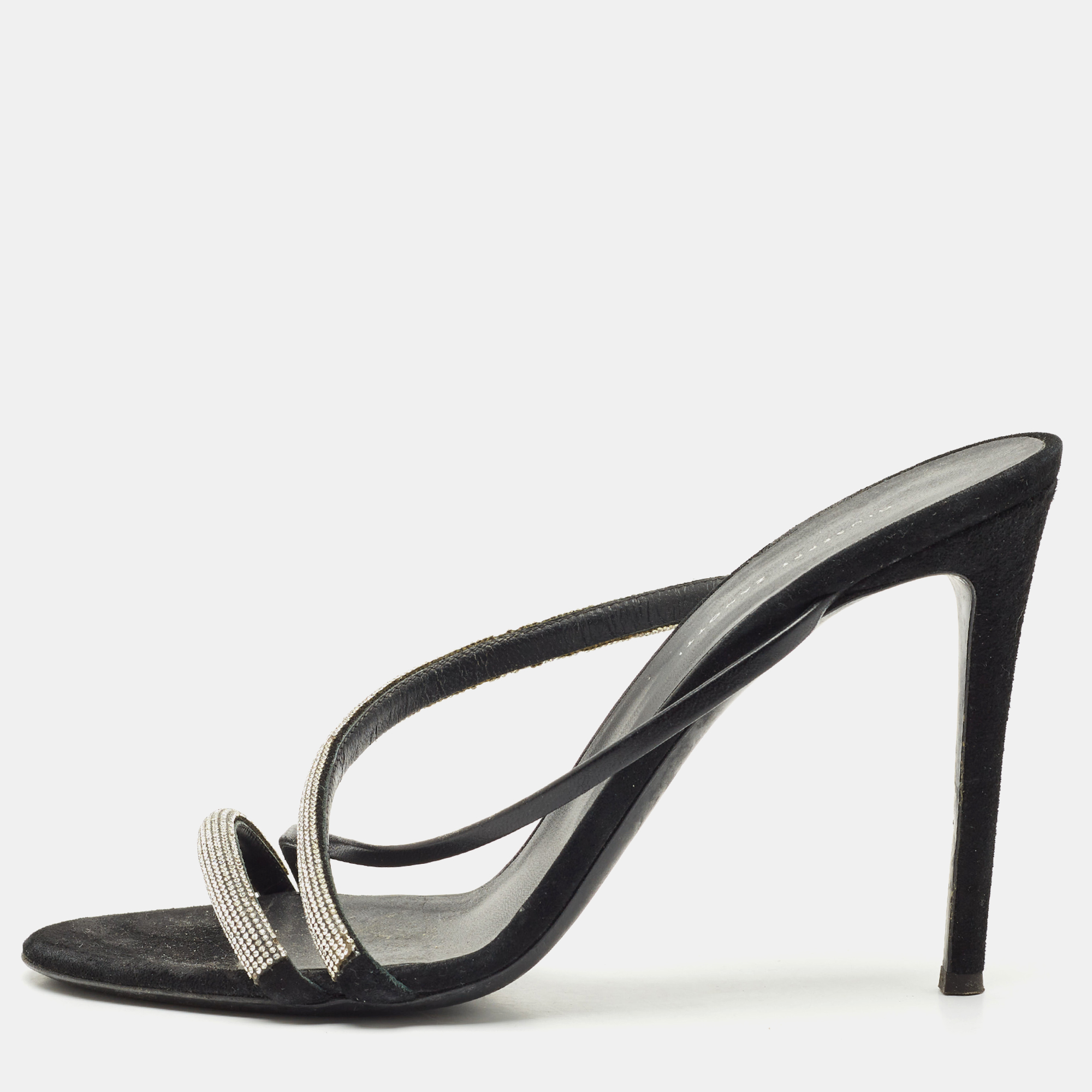 Giuseppe Zanotti Black Leather and Suede Crystal Embellished Slide Sandals Size
Giuseppe Zanotti Black Leather and Suede Crystal Embellished Slide Sandals Size