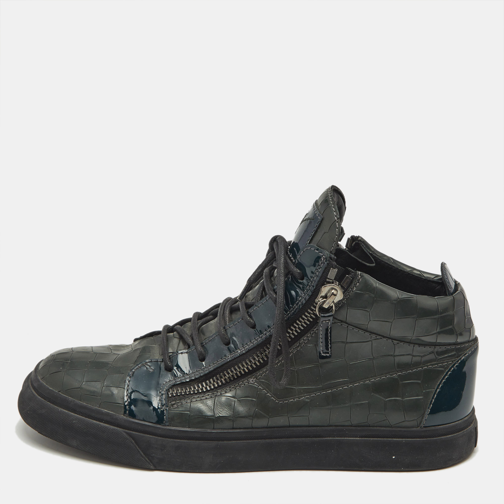 Giuseppe Zanotti Dark Green Croc Embossed Leather Kriss Sneakers Size
Giuseppe Zanotti Dark Green Croc Embossed Leather Kriss Sneakers Size