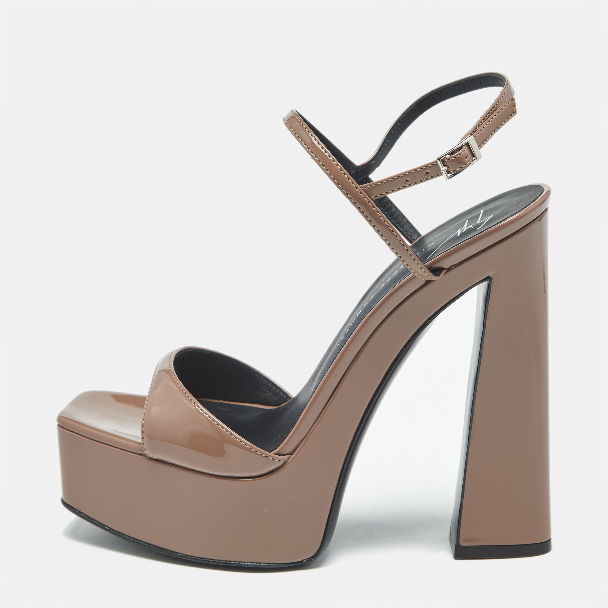 Giuseppe Zanotti Taupe Brown Patent Leather Sylvy Ankle Strap Platform Sandals Size
Giuseppe Zanotti Taupe Brown Patent Leather Sylvy Ankle Strap Platform Sandals Size