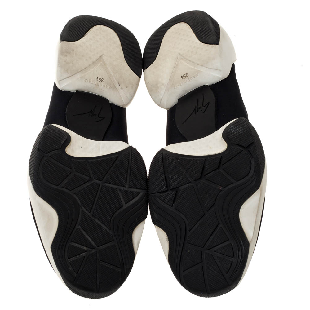 Giuseppe Zanotti Black Neoprene Light Jump Sneakers Size 35.5