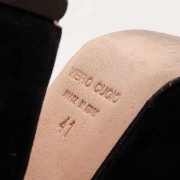 Giuseppe Zanotti Black Suede Platform Sandals Size 41