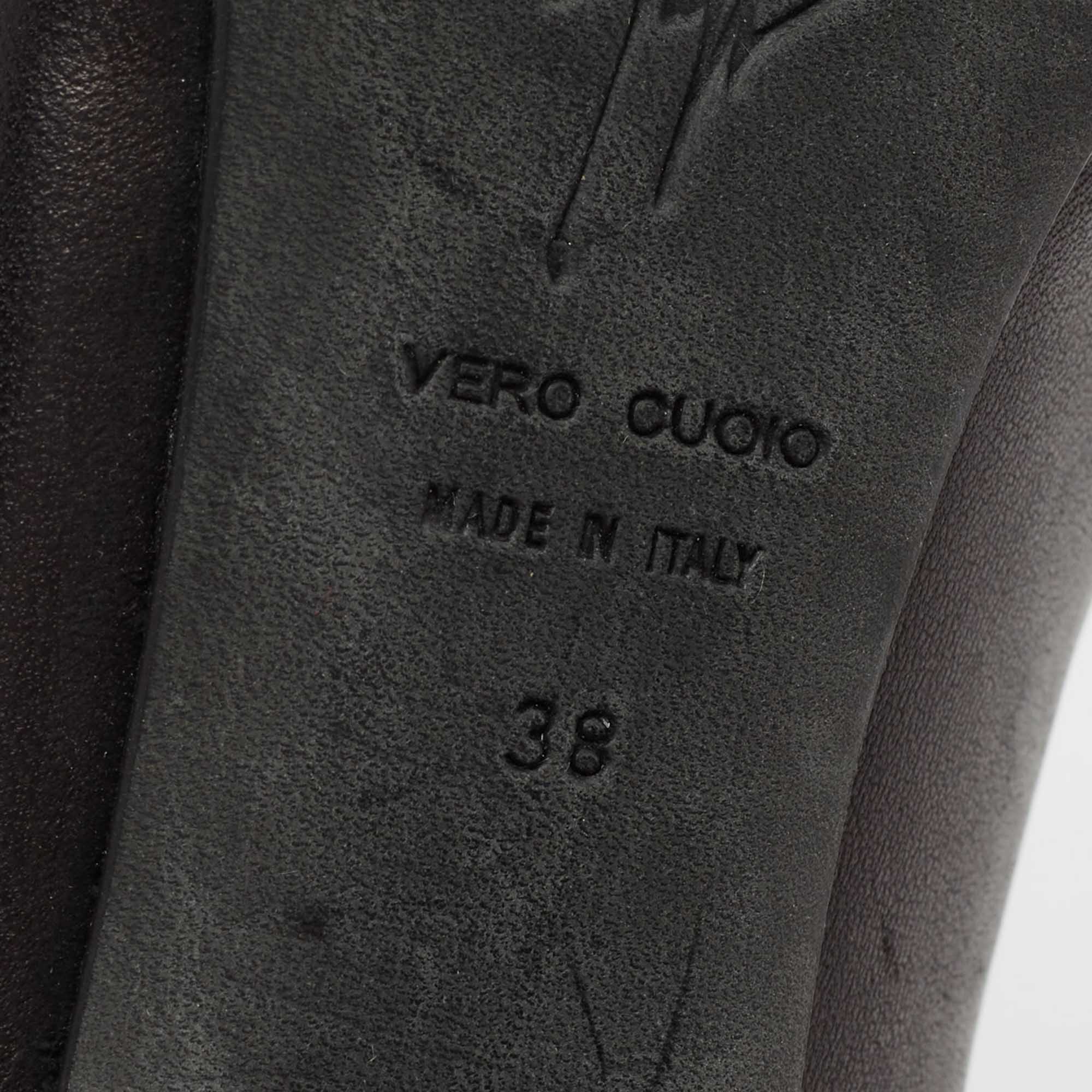 Giuseppe Zanotti Black Leather Bow Detail Peep Toe Pumps Size 38