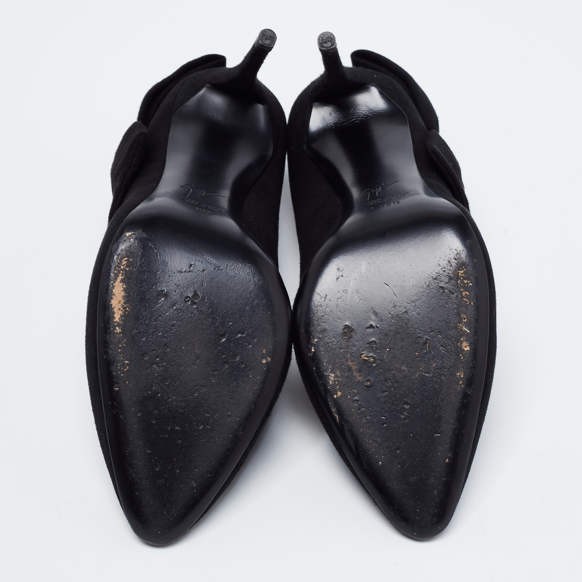 Giuseppe Zanotti Black Suede Bow Detail Pumps Size 38.5