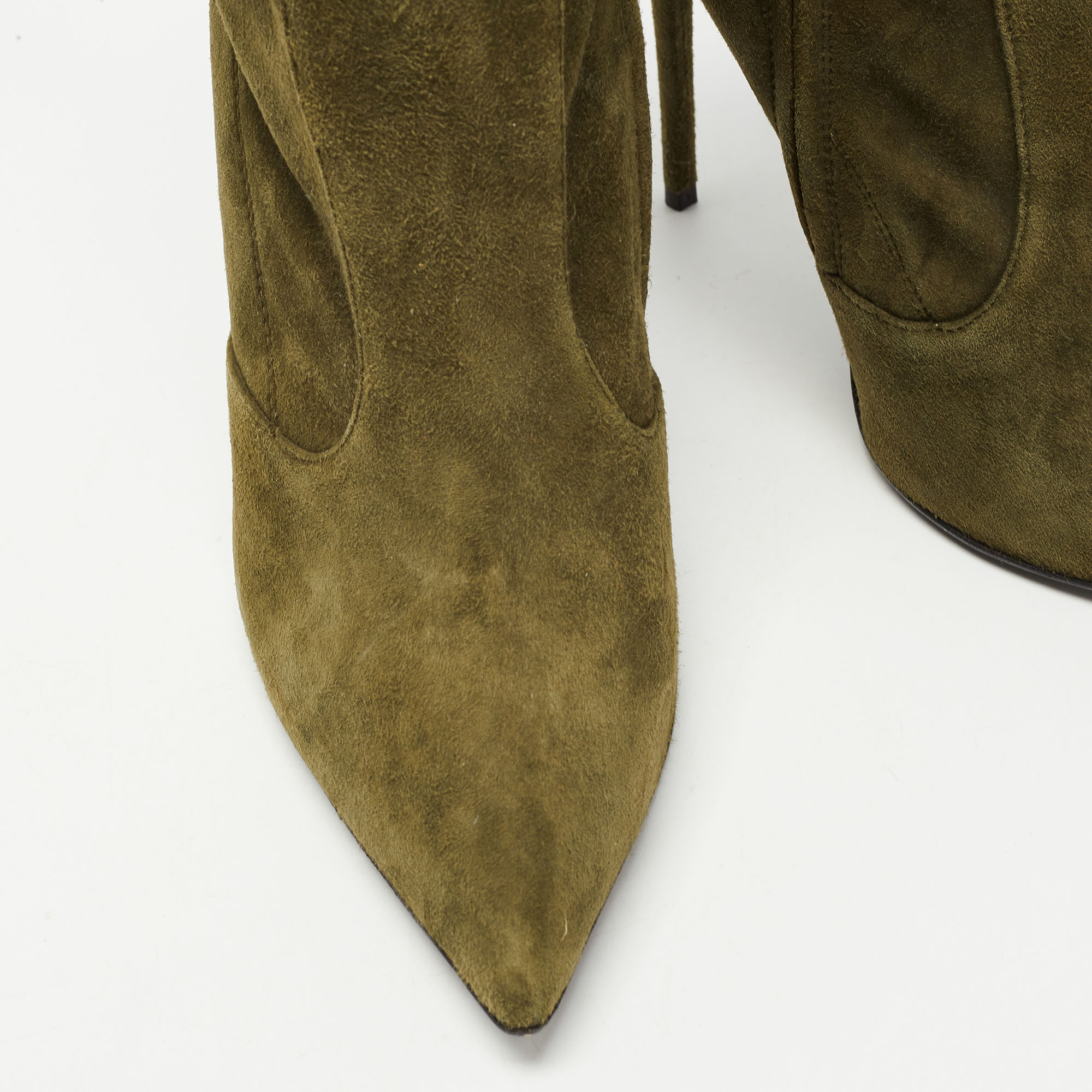 Giuseppe Zanotti Green Suede Ankle Boots Size 40