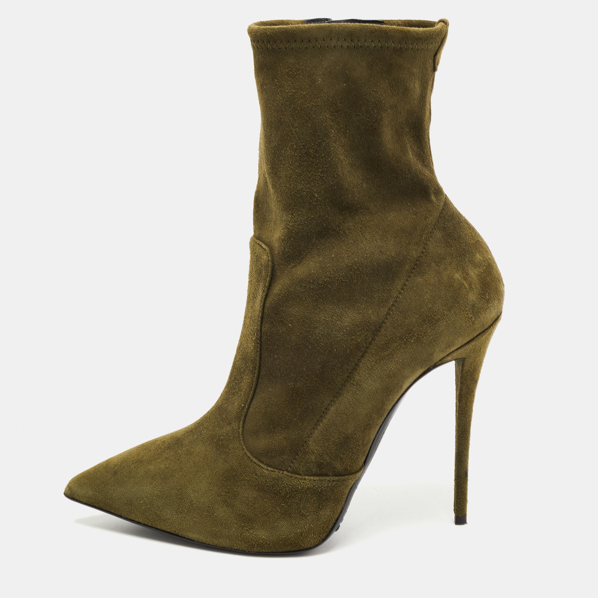 Giuseppe zanotti green suede ankle boots size 40