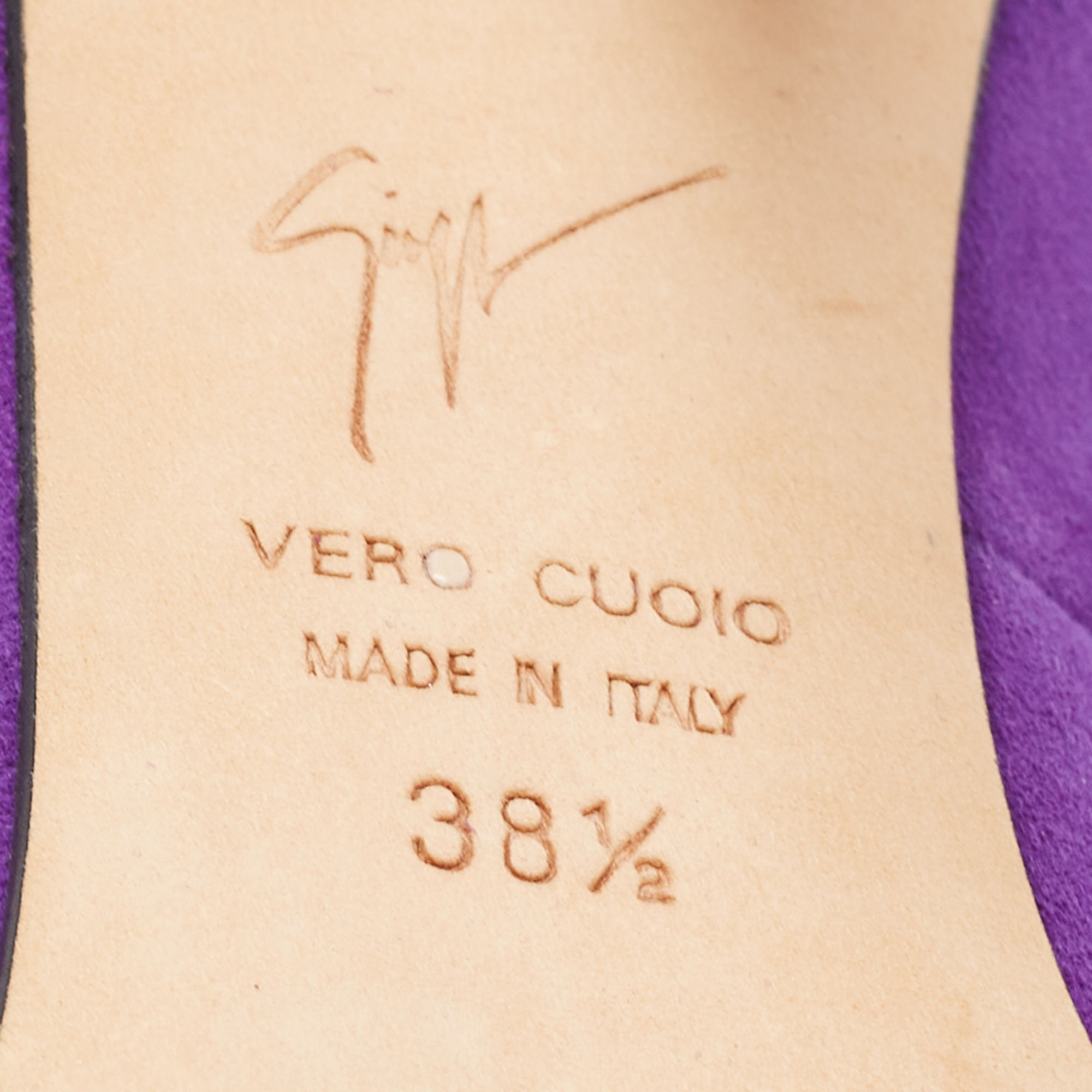 Giuseppe Zanotti Purple Suede Pointed Toe Pumps Size 38.5