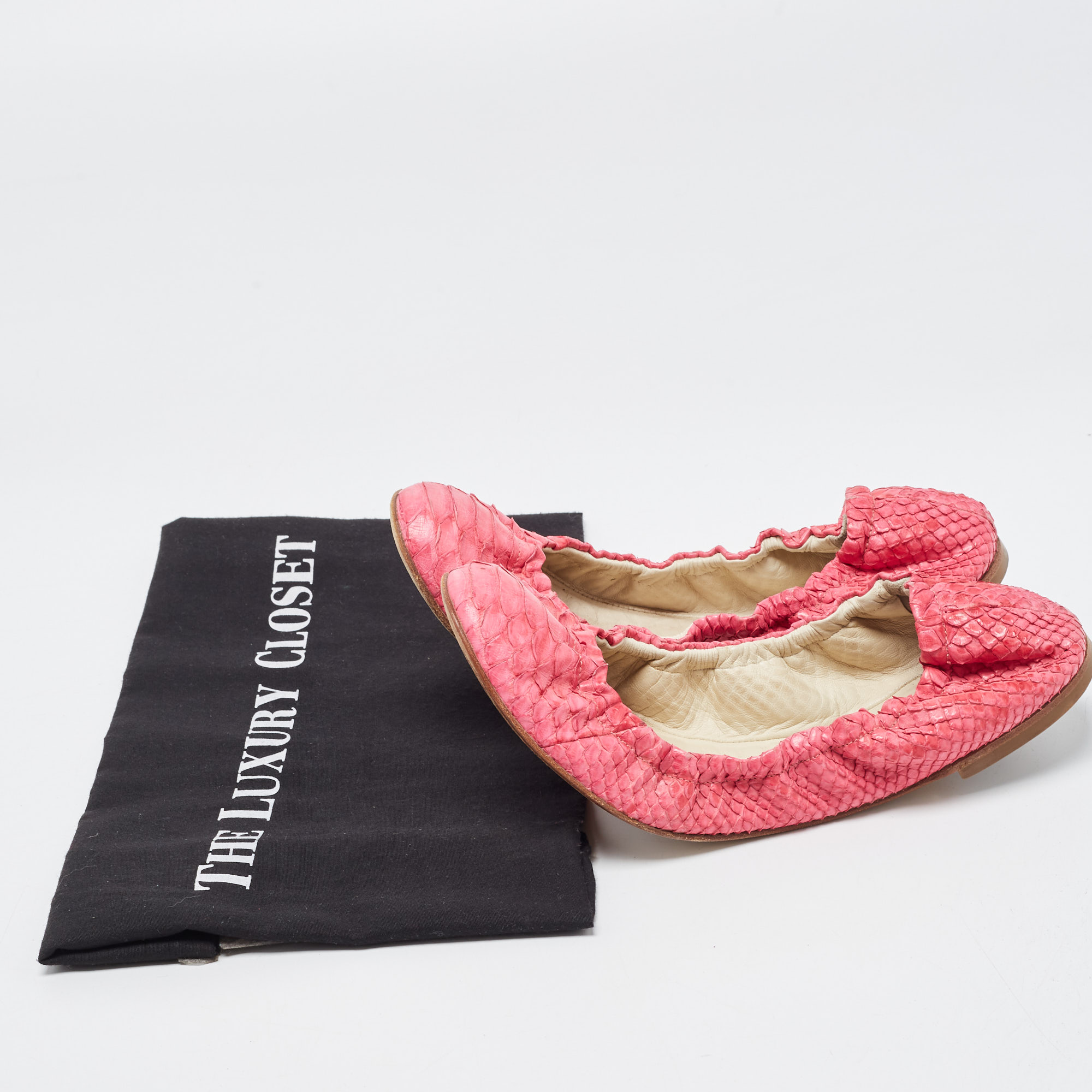 Giuseppe Zanotti Pink Python Ballet Flats Size 38.5