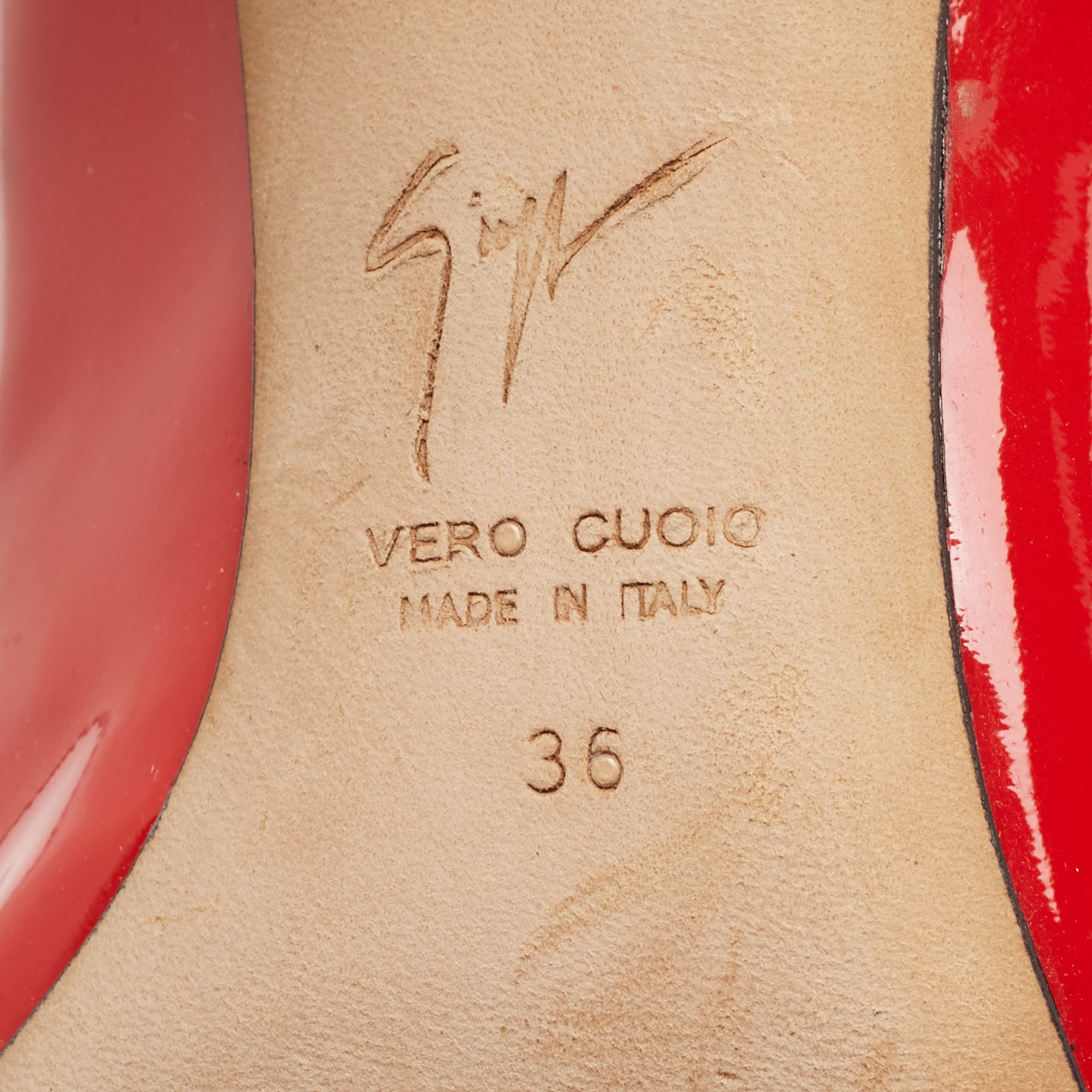 Giuseppe Zanotti Red Patent Leather Lucrezia Pumps Size 36