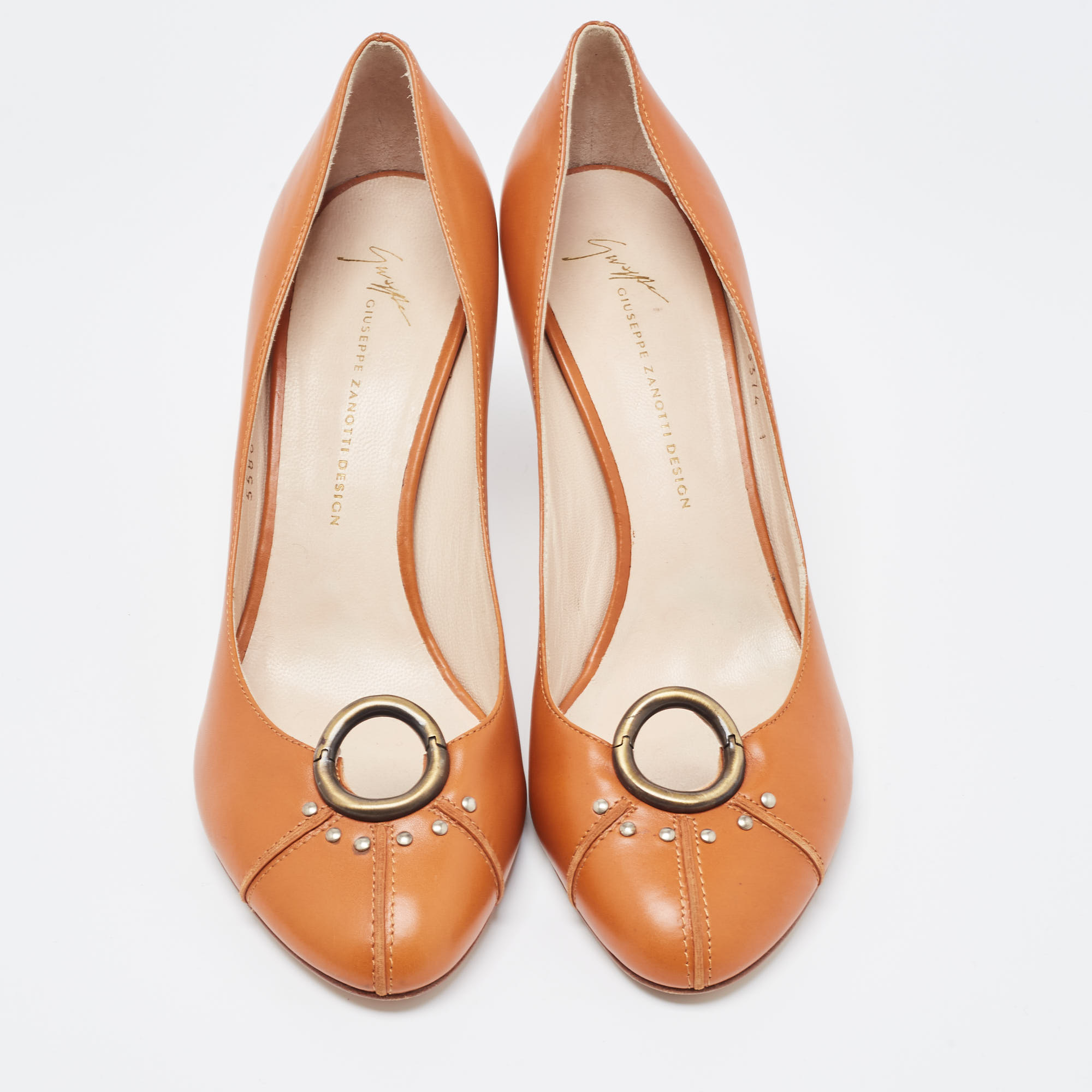 Giuseppe Zanotti Brown Leather Pointed Toe  Pumps Size 40