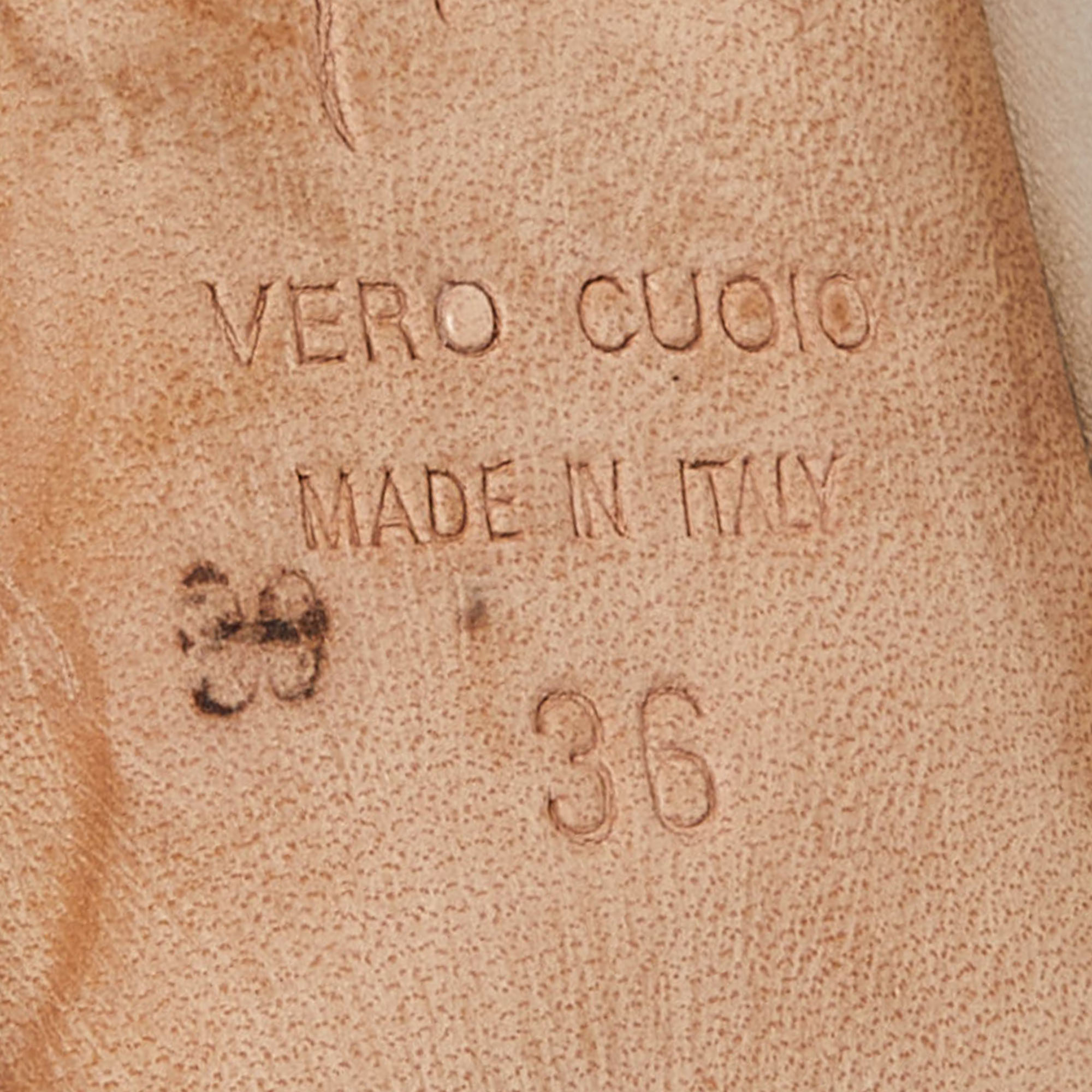 Giuseppe Zanotti Beige Leather Round Top Pumps Size 36