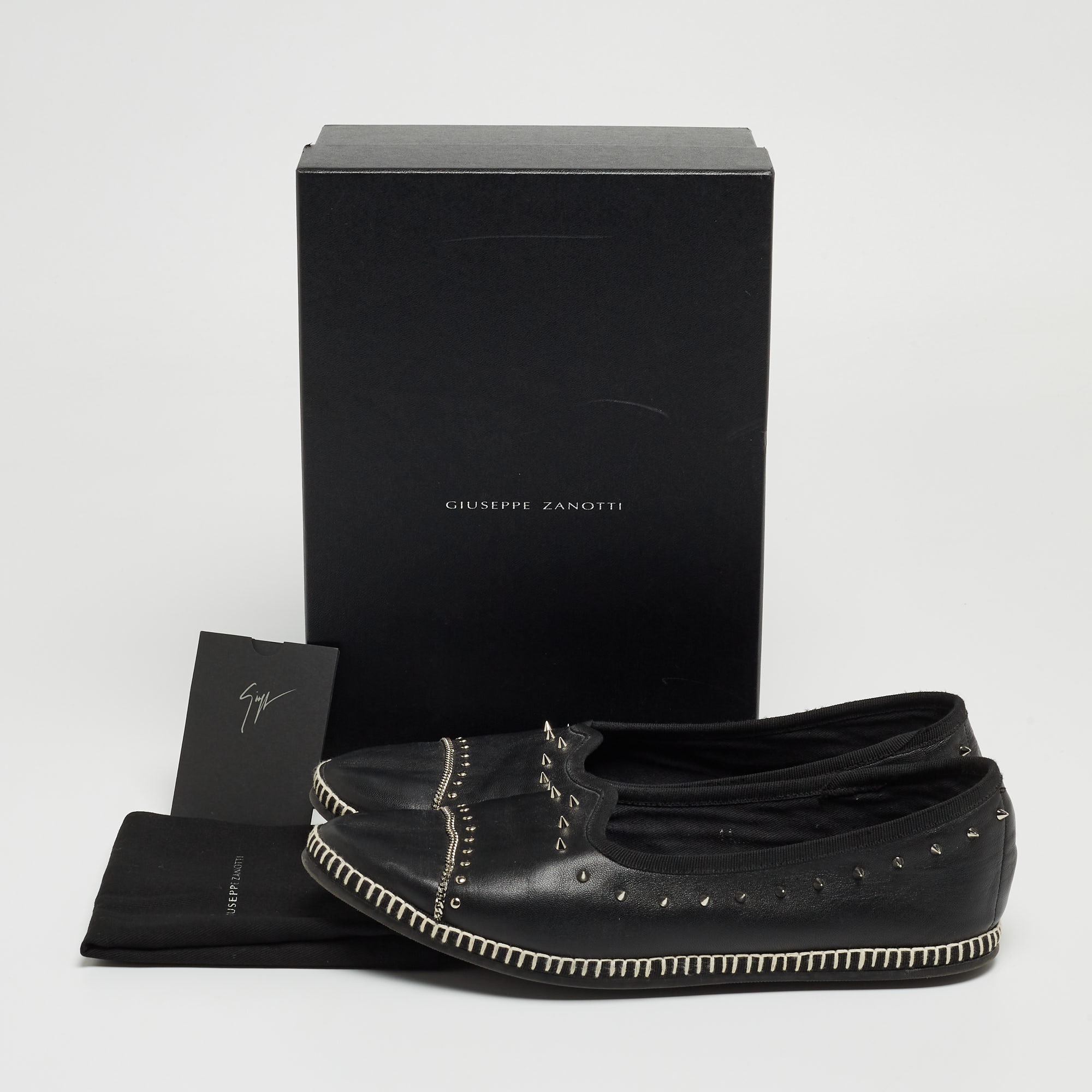 Giuseppe Zanotti Black Leather Studded Veronica Loafer Size 41