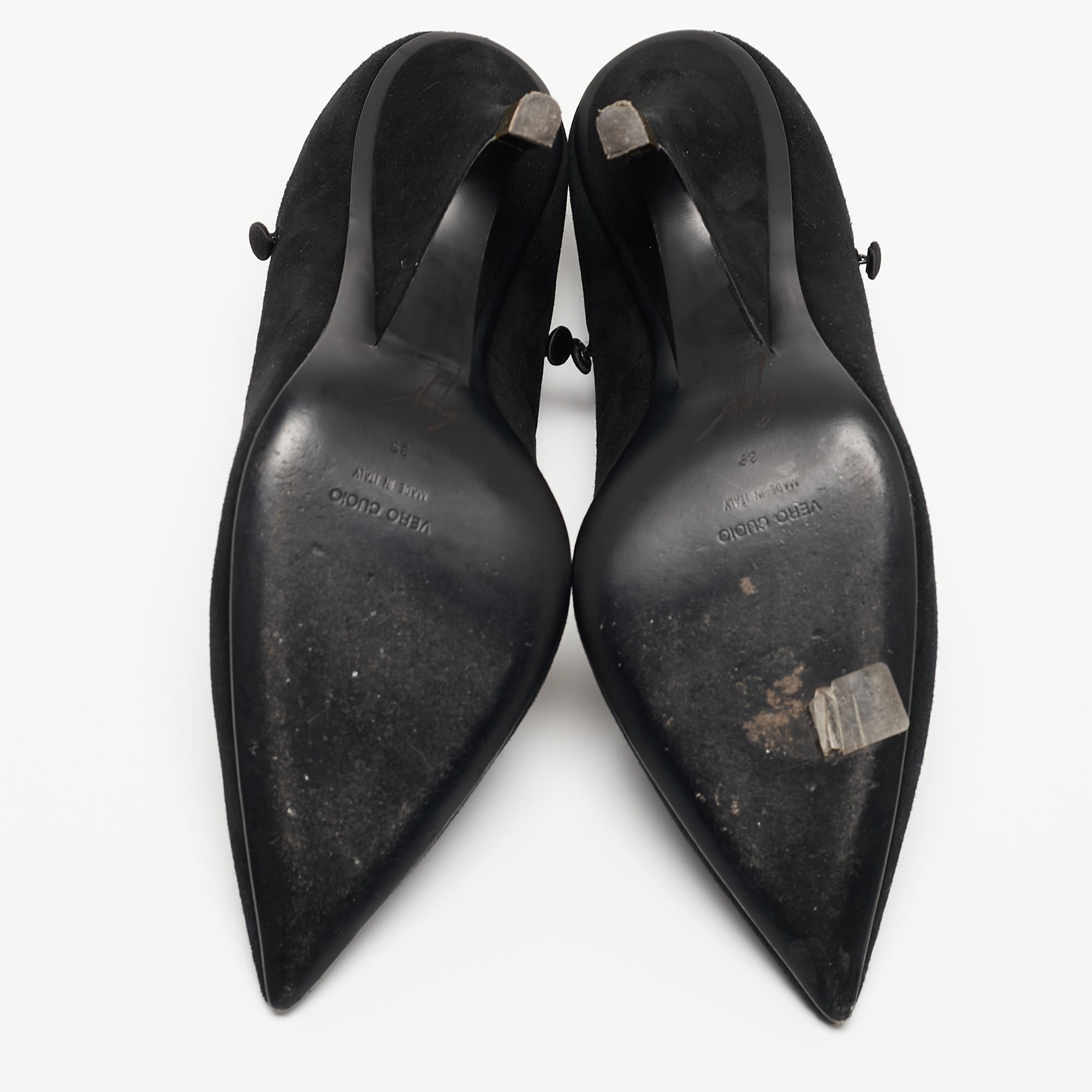 Giuseppe Zanotti Black Suede Pointed Toe Pumps Size 39