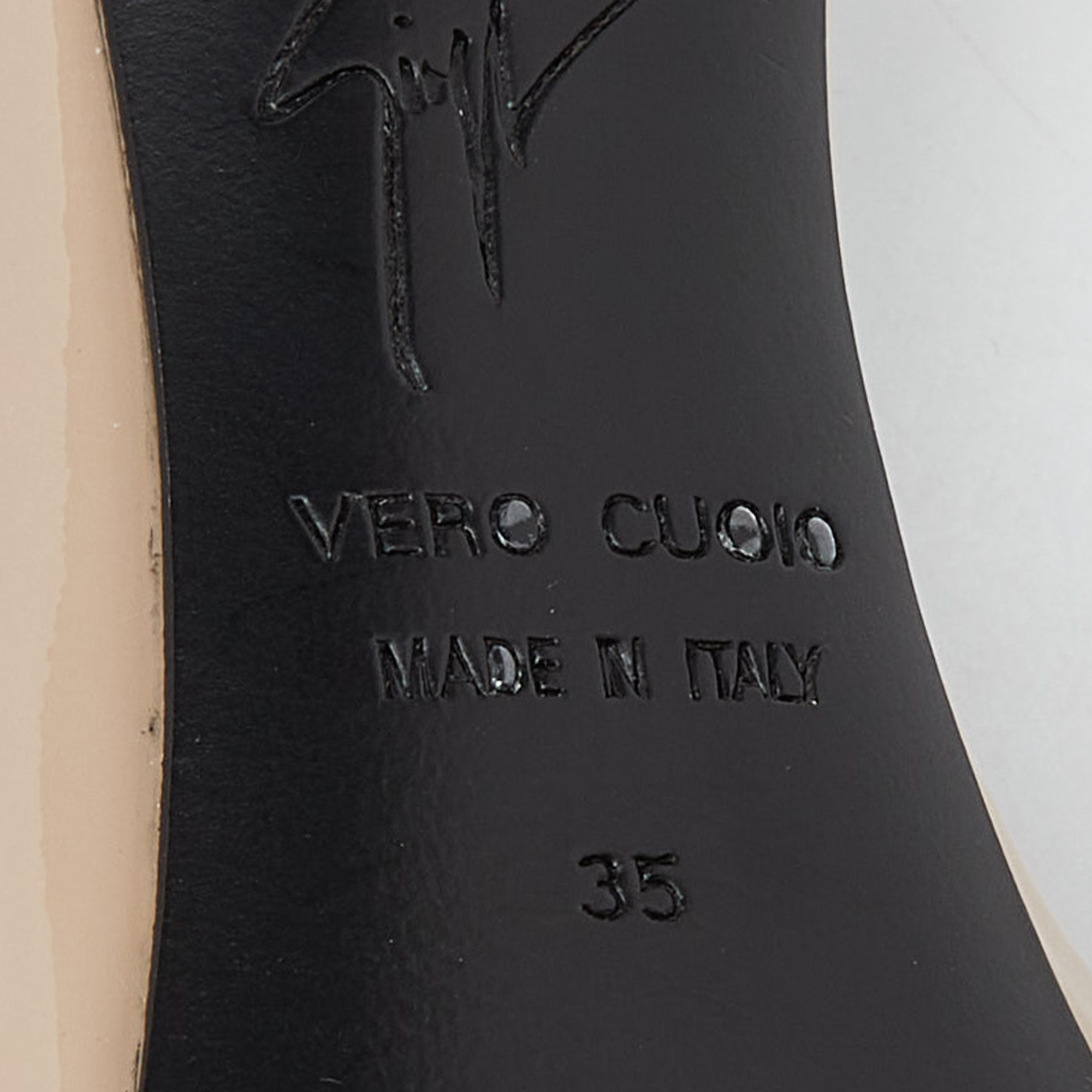 Giuseppe Zanotti Beige Patent Leather Coline Strap Sandals Size 35