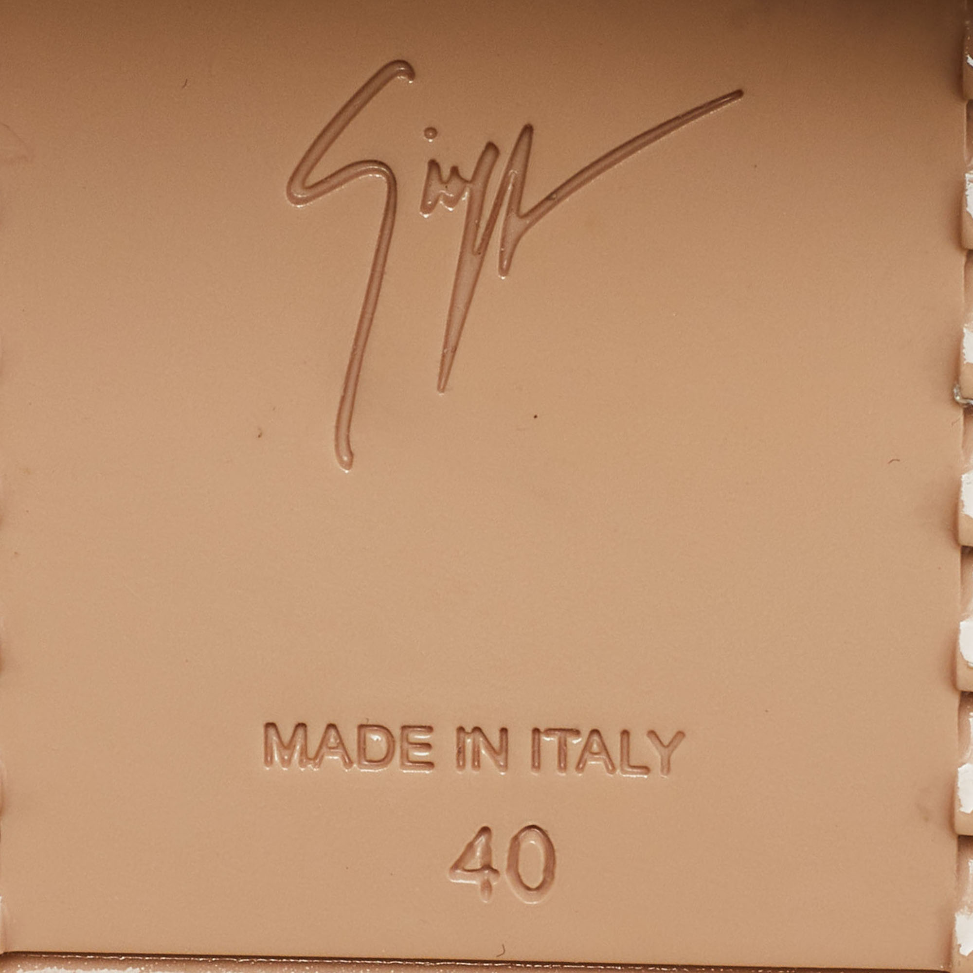 Giuseppe Zanotti Beige Patent Leather Frankie Sneakers Size 40