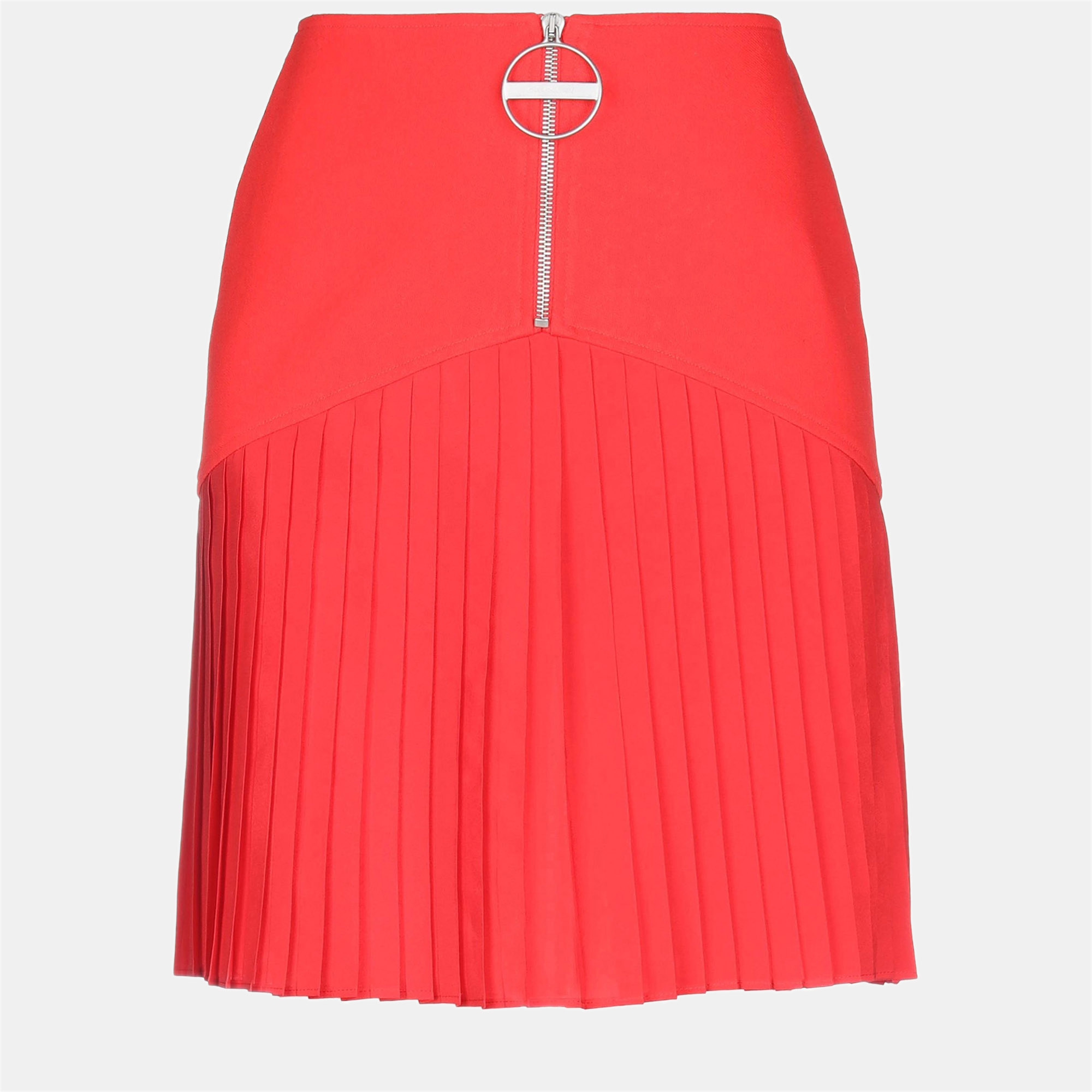 Givenchy red wool midi skirt size 38