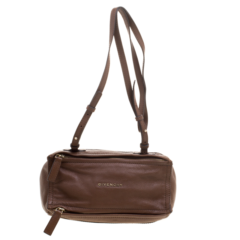 Image of Givenchy Brown Leather Pandora Messenger Bag