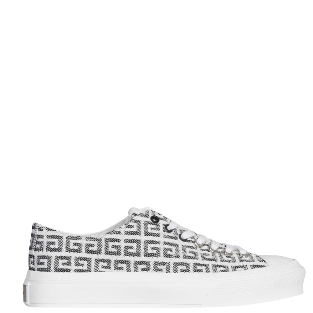 Givenchy White Leather Jacquard 4G City Sneakers Size IT 40