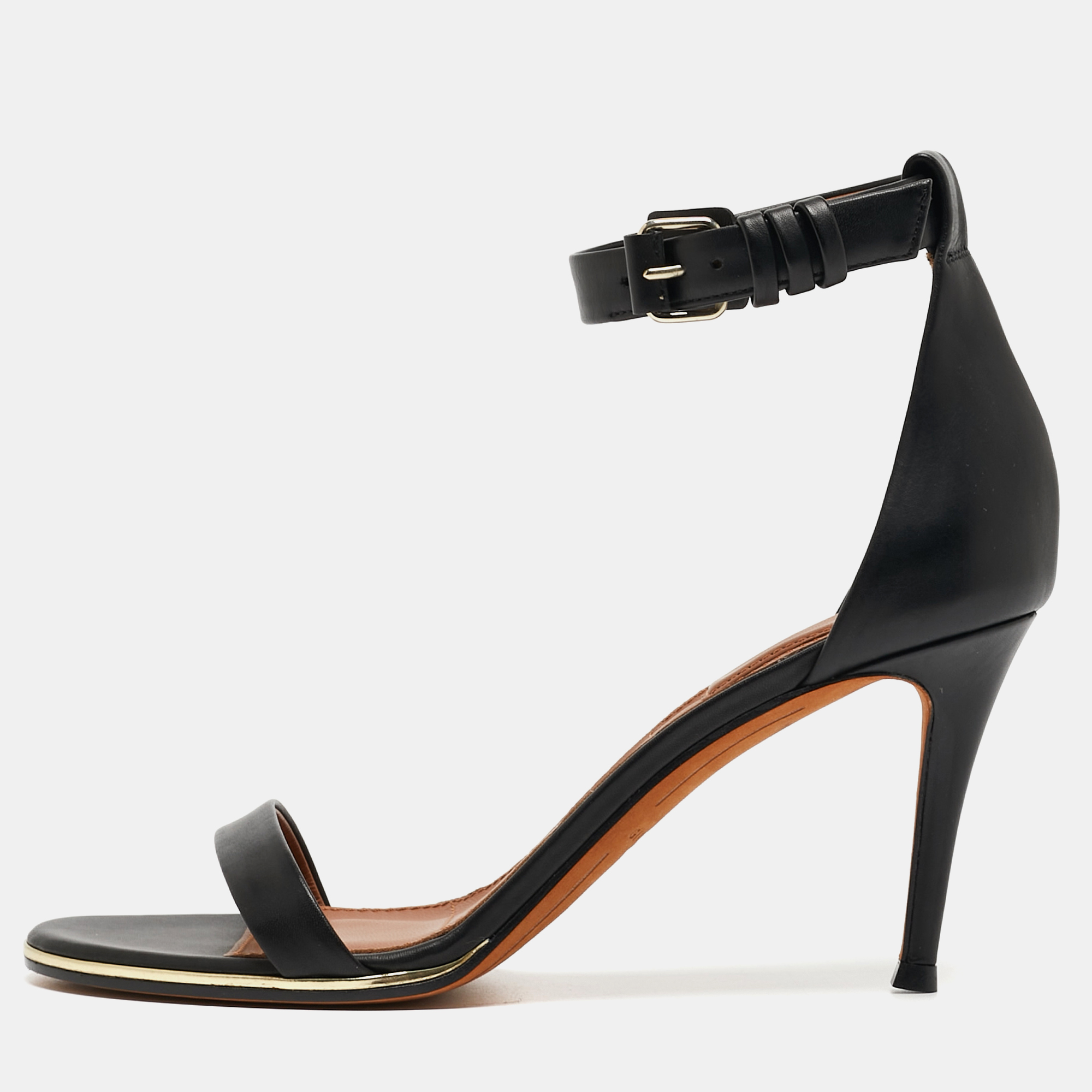 Givenchy black leather ankle sandals size 36.5