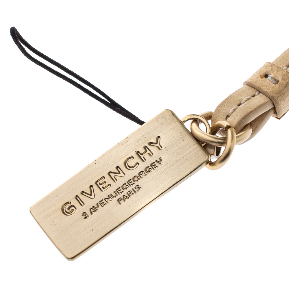Givenchy Beige Leather Cell Phone Charm