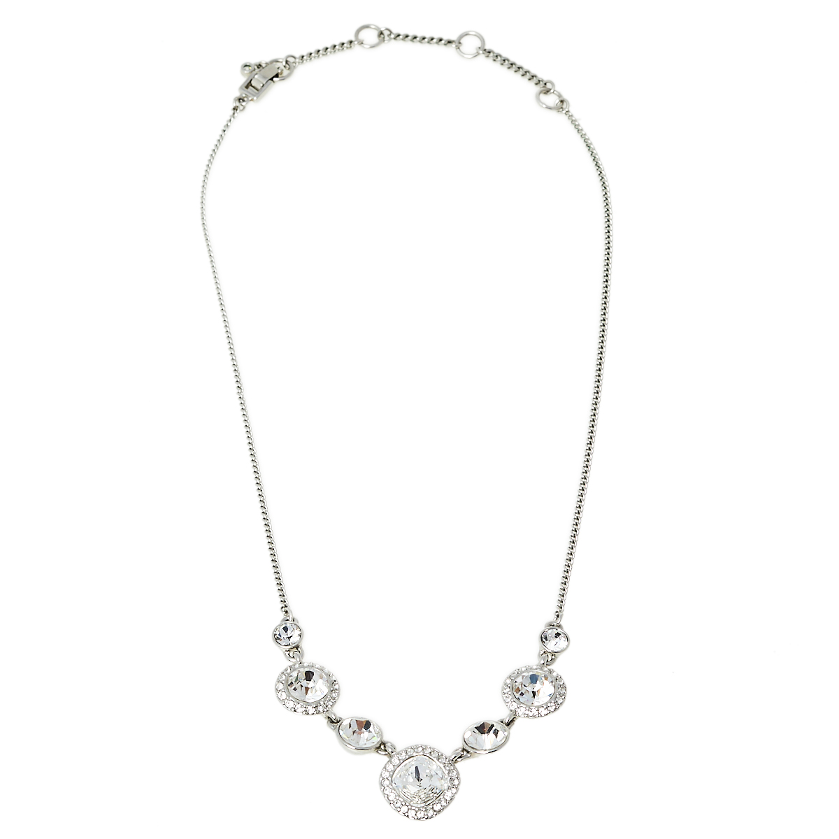 Givenchy Crystal Silver Tone Collar Necklace