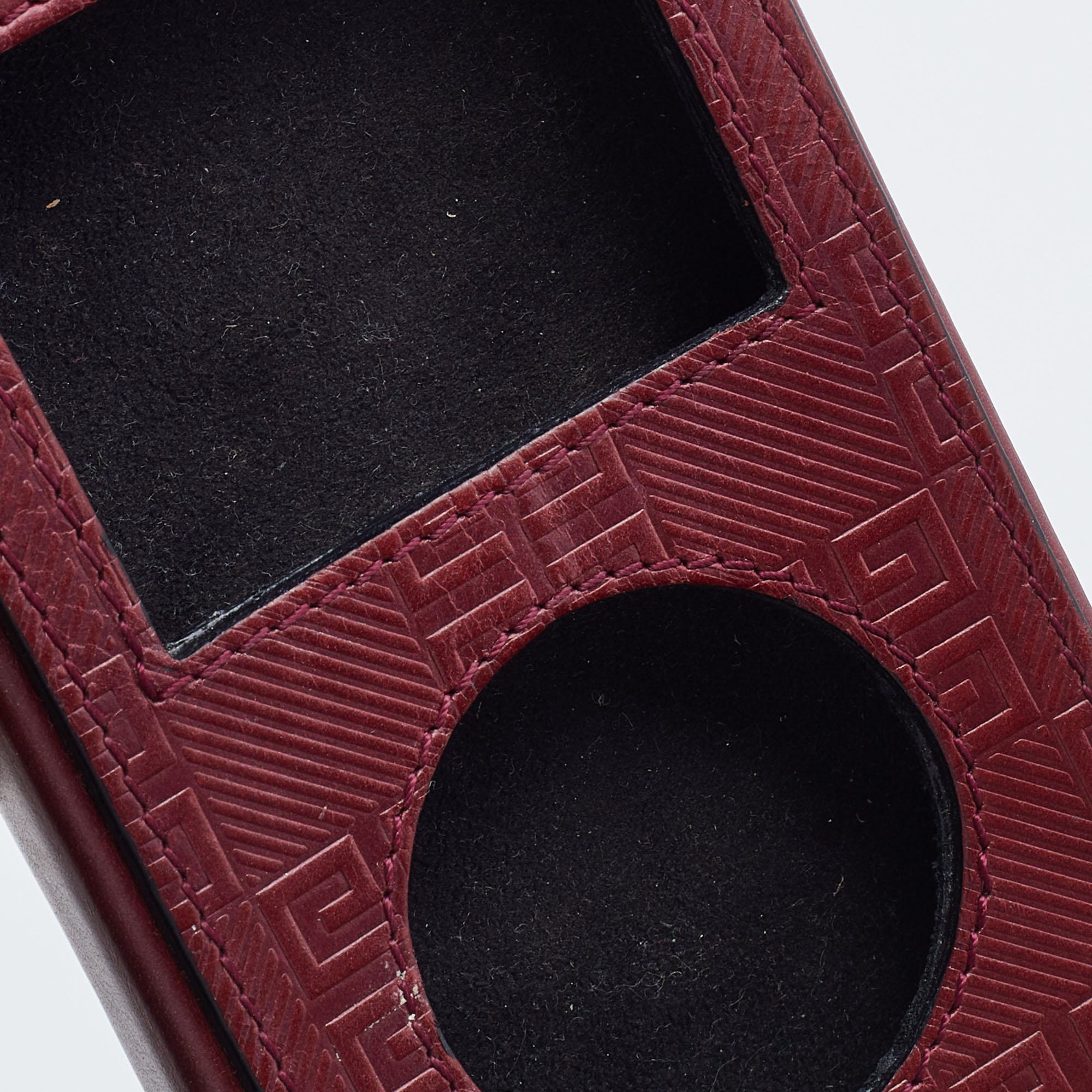 Givenchy Burgundy Monogram Embossed Leather IPod Case