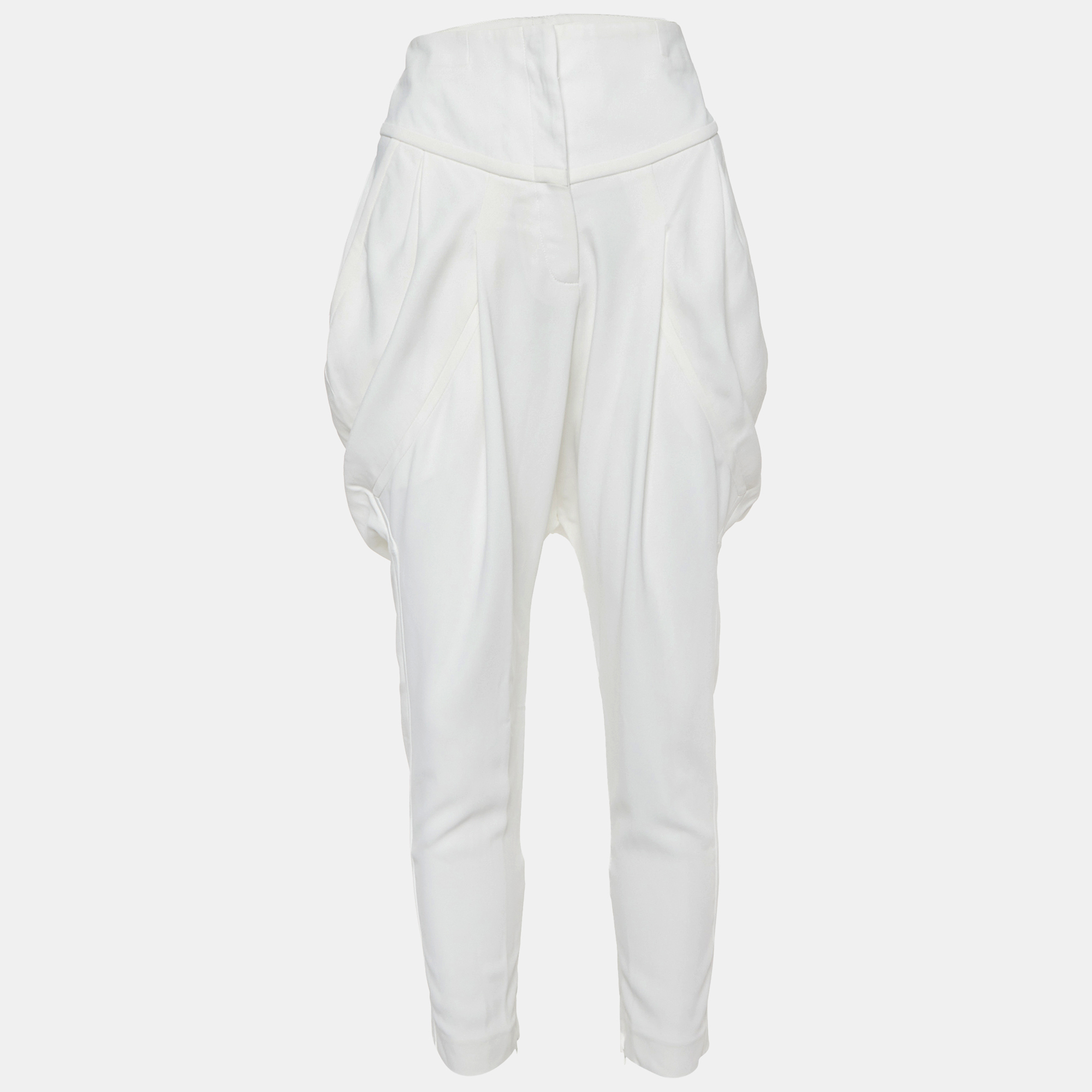 Givenchy off-white crepe high waist tapered leg pants m